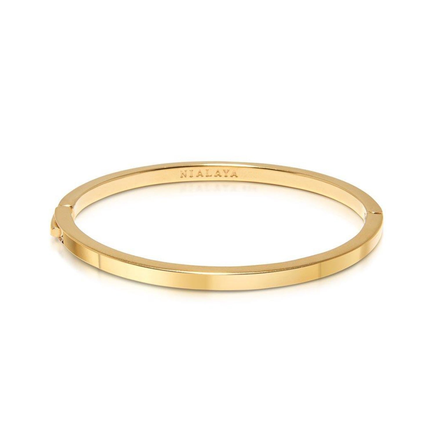 Men's Gold Simplicity Bangle | Nialaya