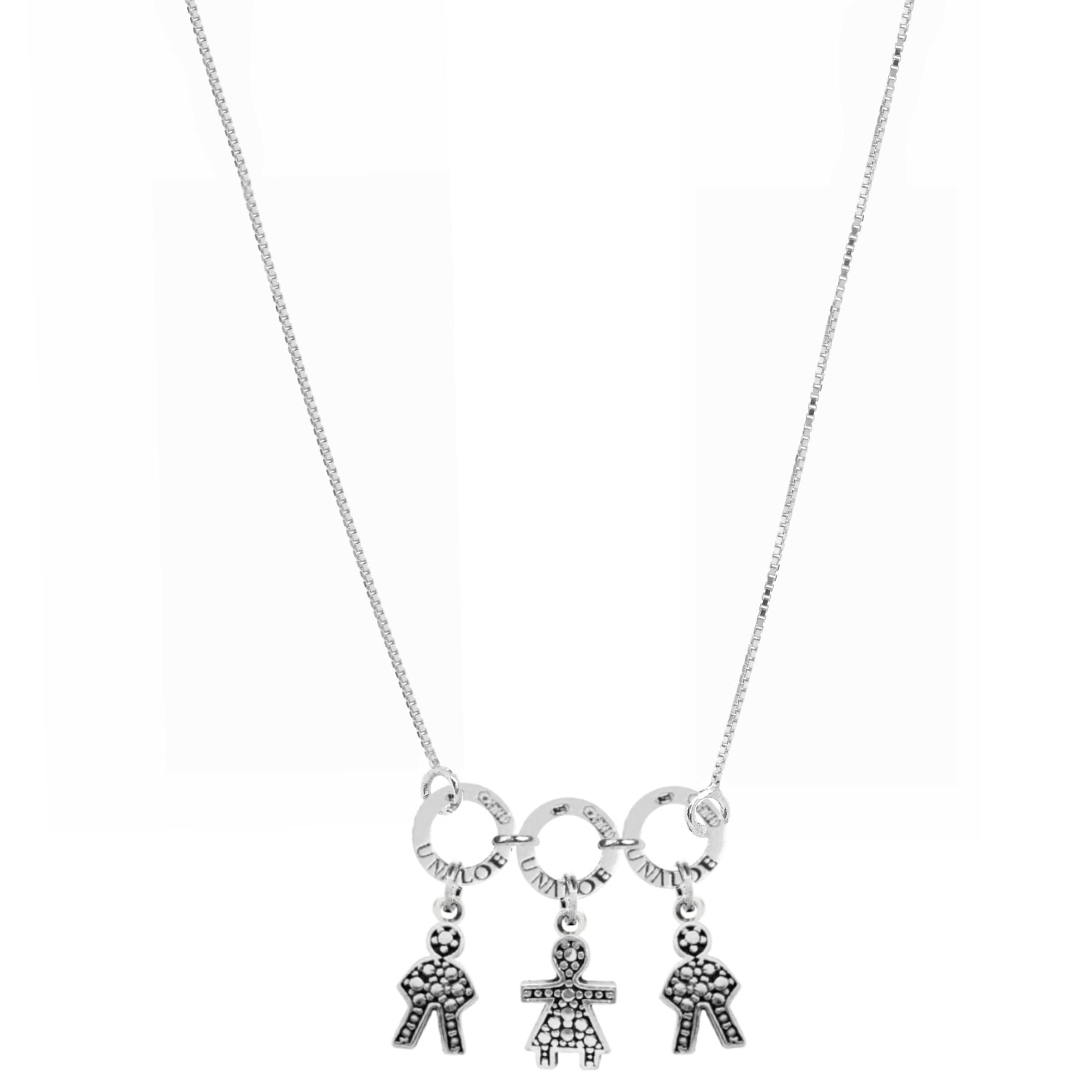 Unaloe Women's Sterling Silver Necklace With Three Baby Star Charms