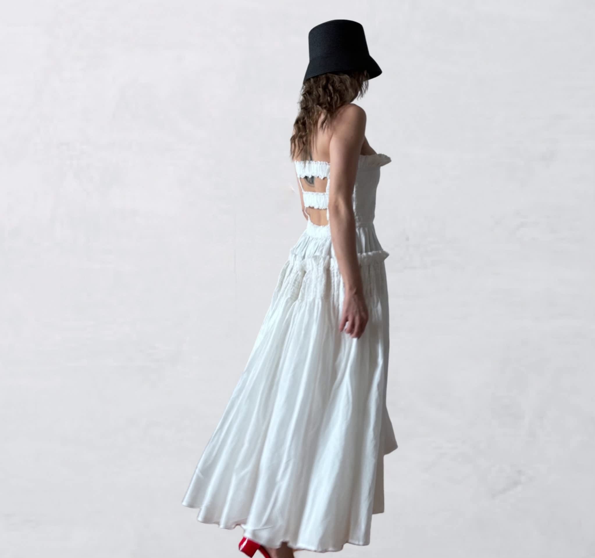 cotton long white dress Thierry Colson Milos Dress - Lace