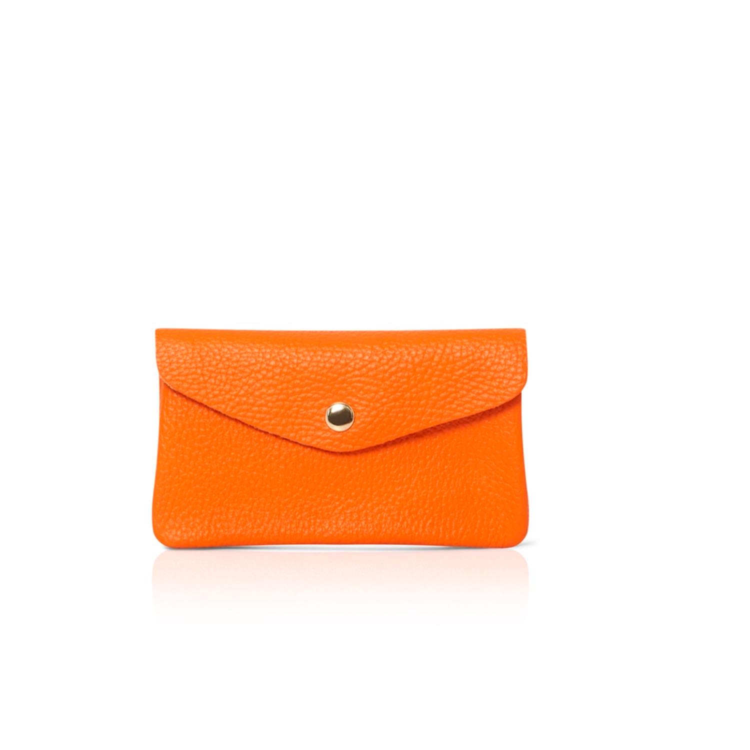 Women’s Yellow / Orange Medium Popper Leather Purse In Orange Betsy & Floss