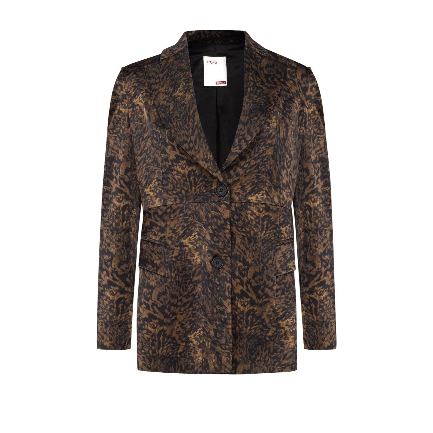 Pcfg Women's Black / Brown Your Itch Kangaroo Blazer Jacket In Brown