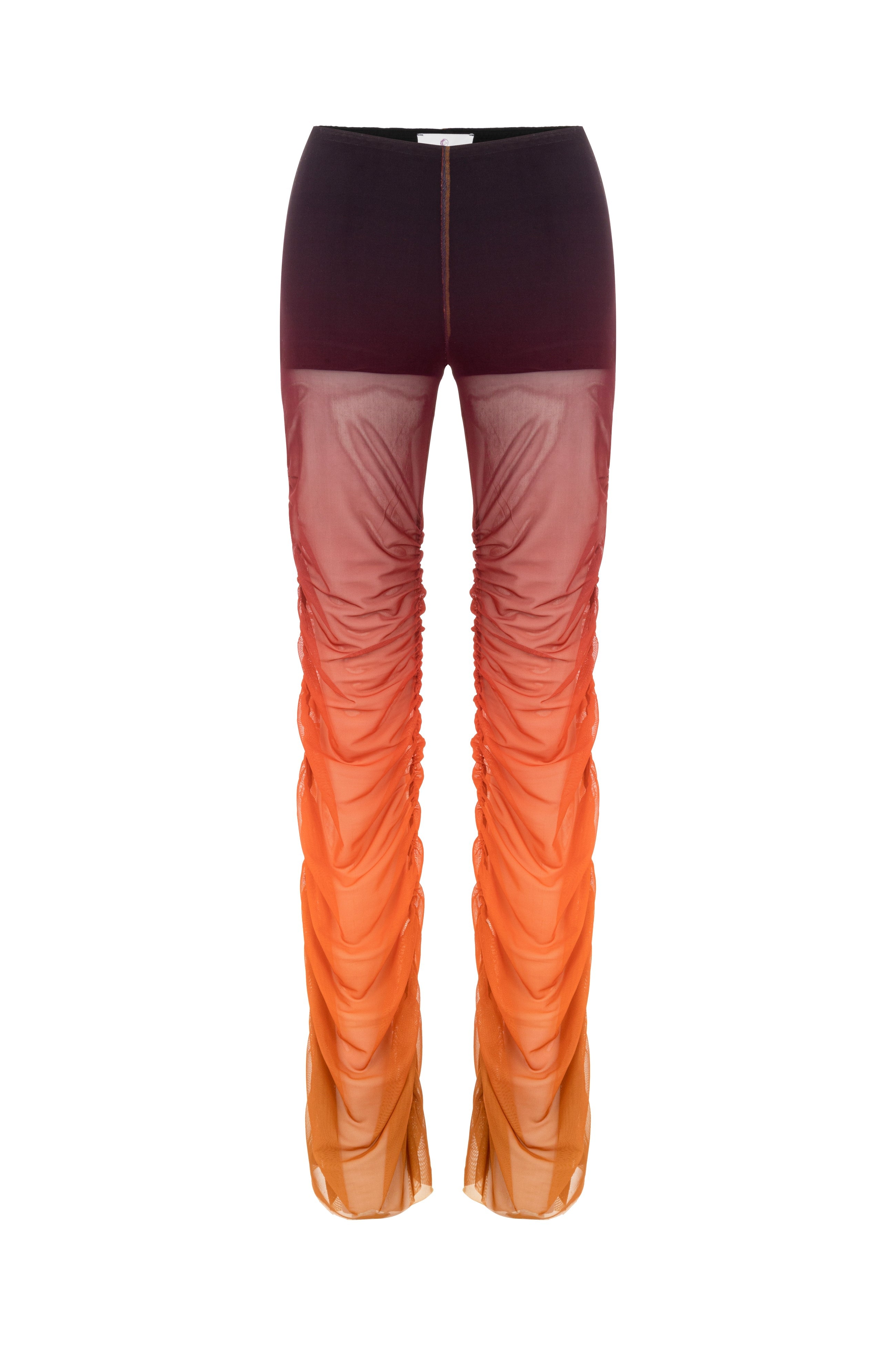 Khéla The Label Women's Calamity Mesh Pants With Orange Gradient Print In Orange