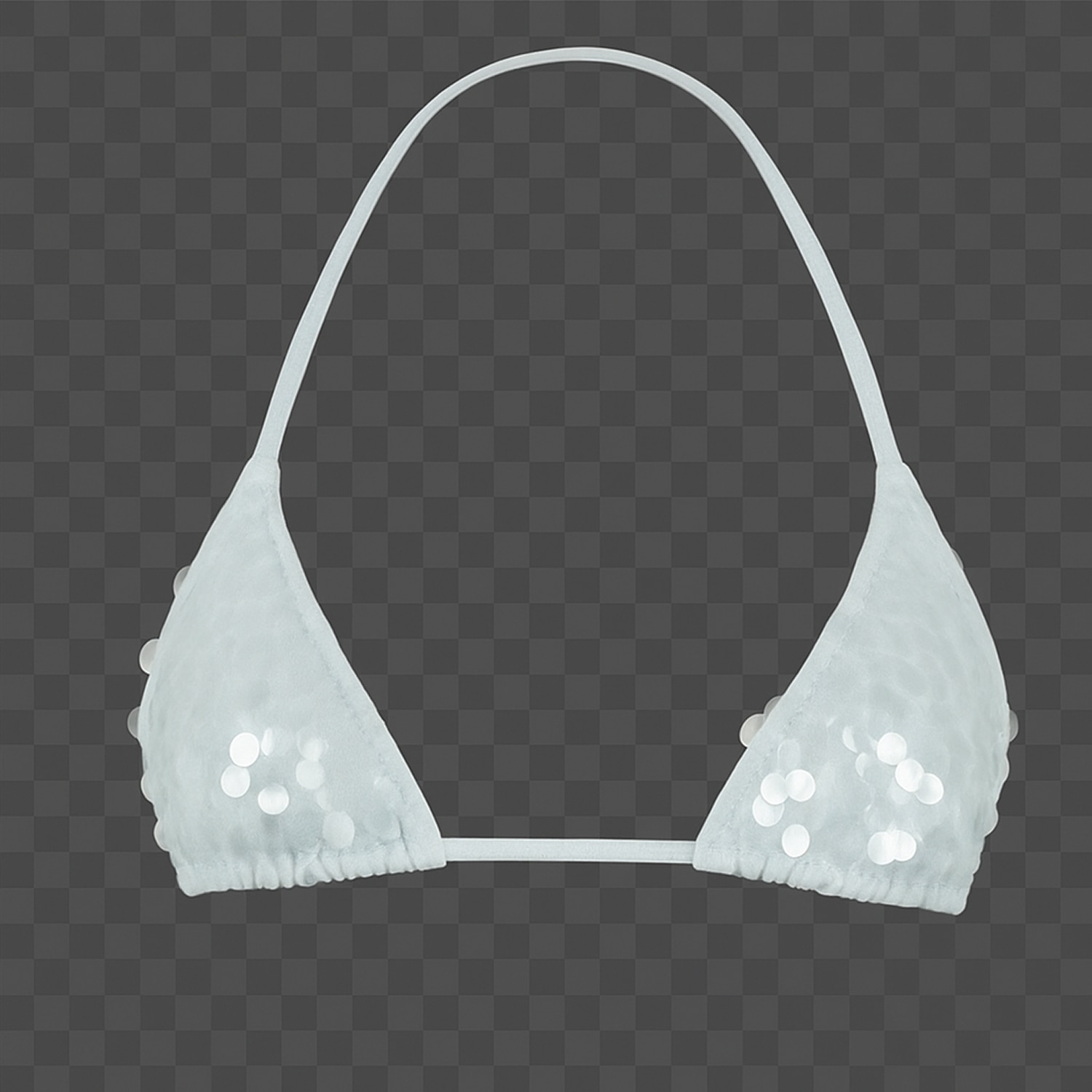 Oceanus Swimwear Women's Sienna Sequin Embroidery Bikini Top - White In White