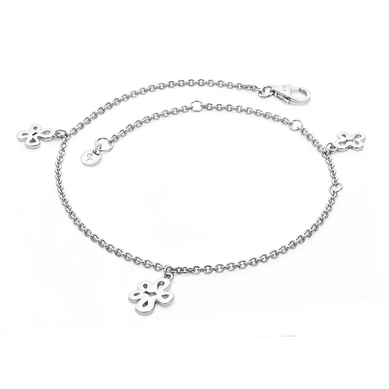 Women's Solid Sterling Silver Open Splash Anklet | Lucy Quartermaine