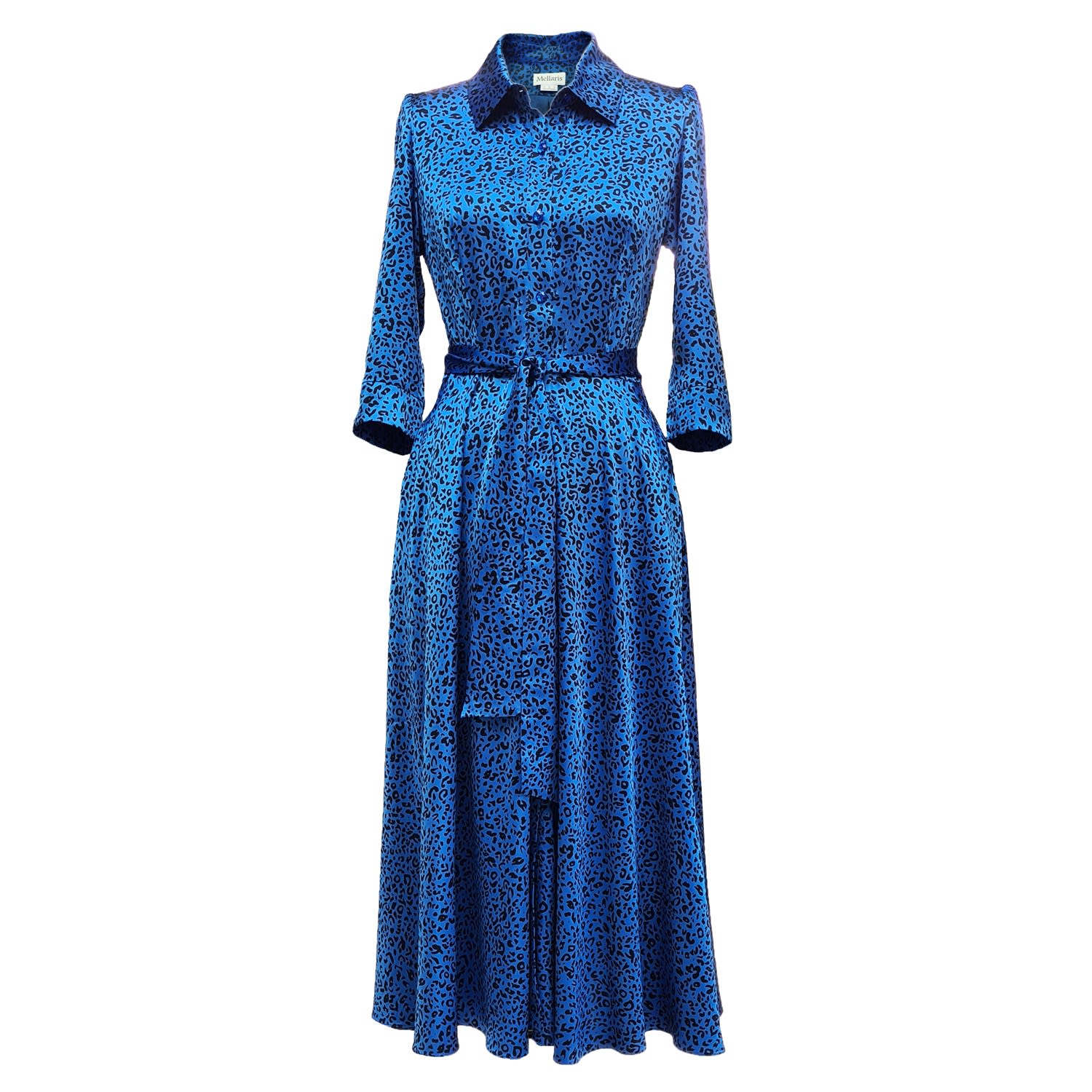 Mellaris Women's Marsden Cobalt Blue Dress In Leopard Print