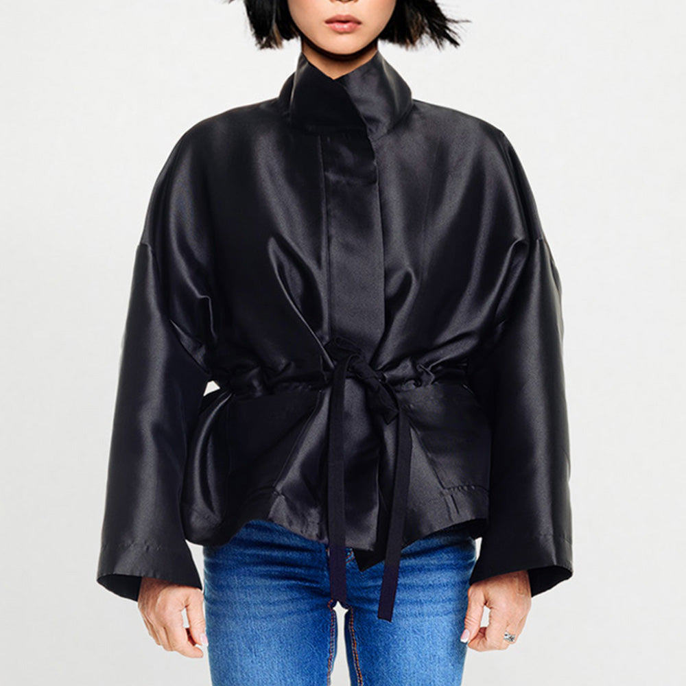 Women's Square Boxy Jacket - Black | One Size | Maxjenny