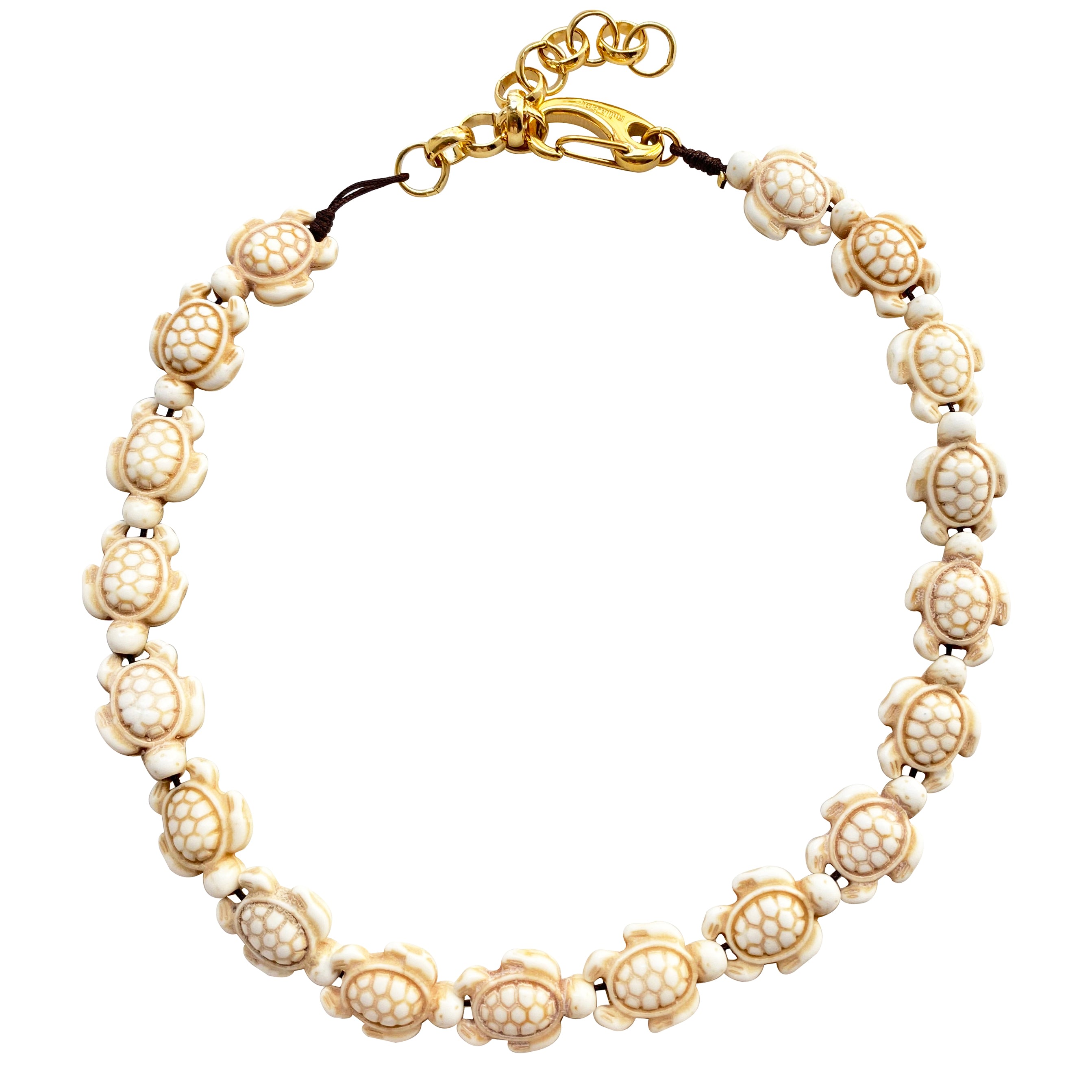 Smilla Brav Women's White / Brown / Gold Turtle Necklace Dalaman In Multi