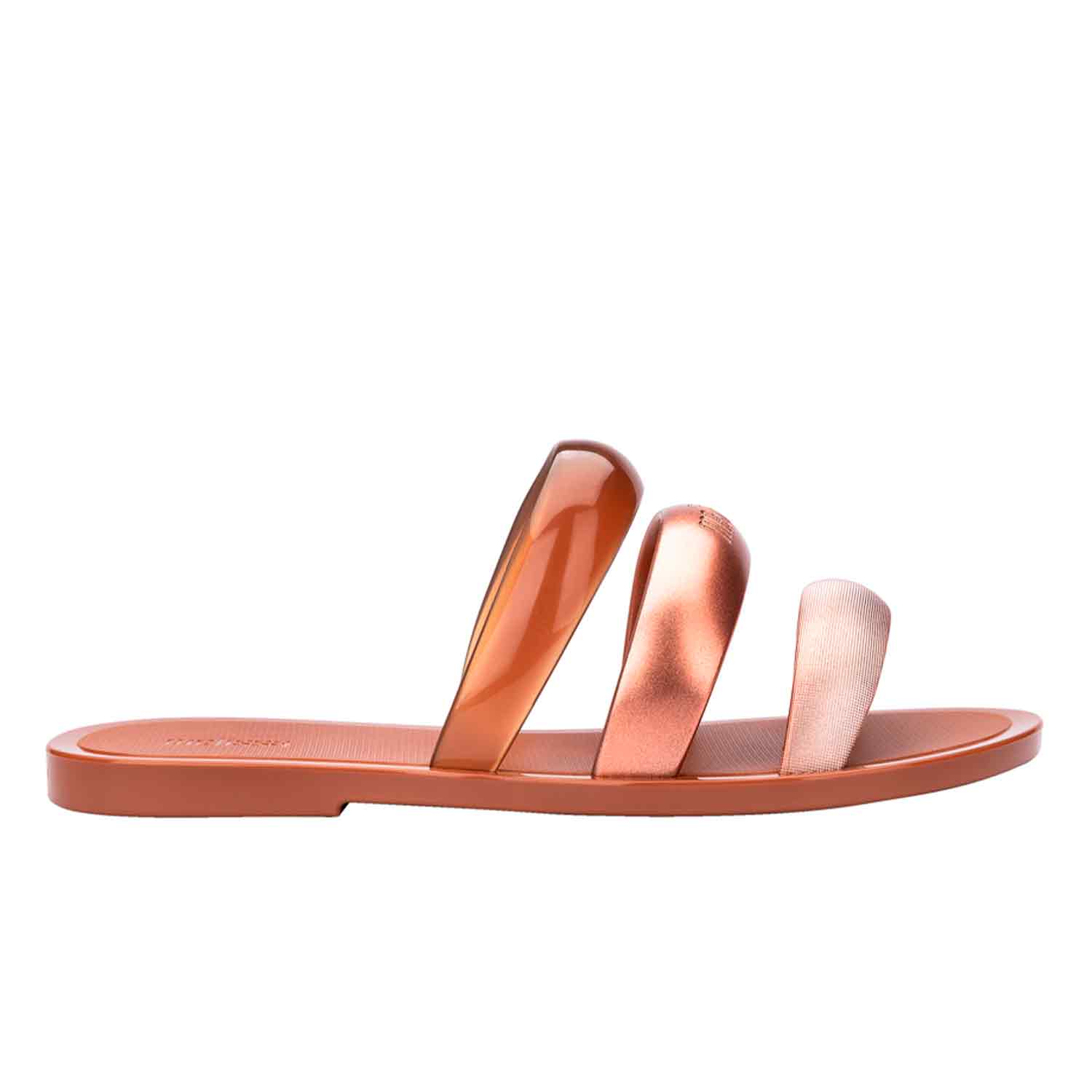 Melissa Eclipse Slide Sandal In Gold/brown