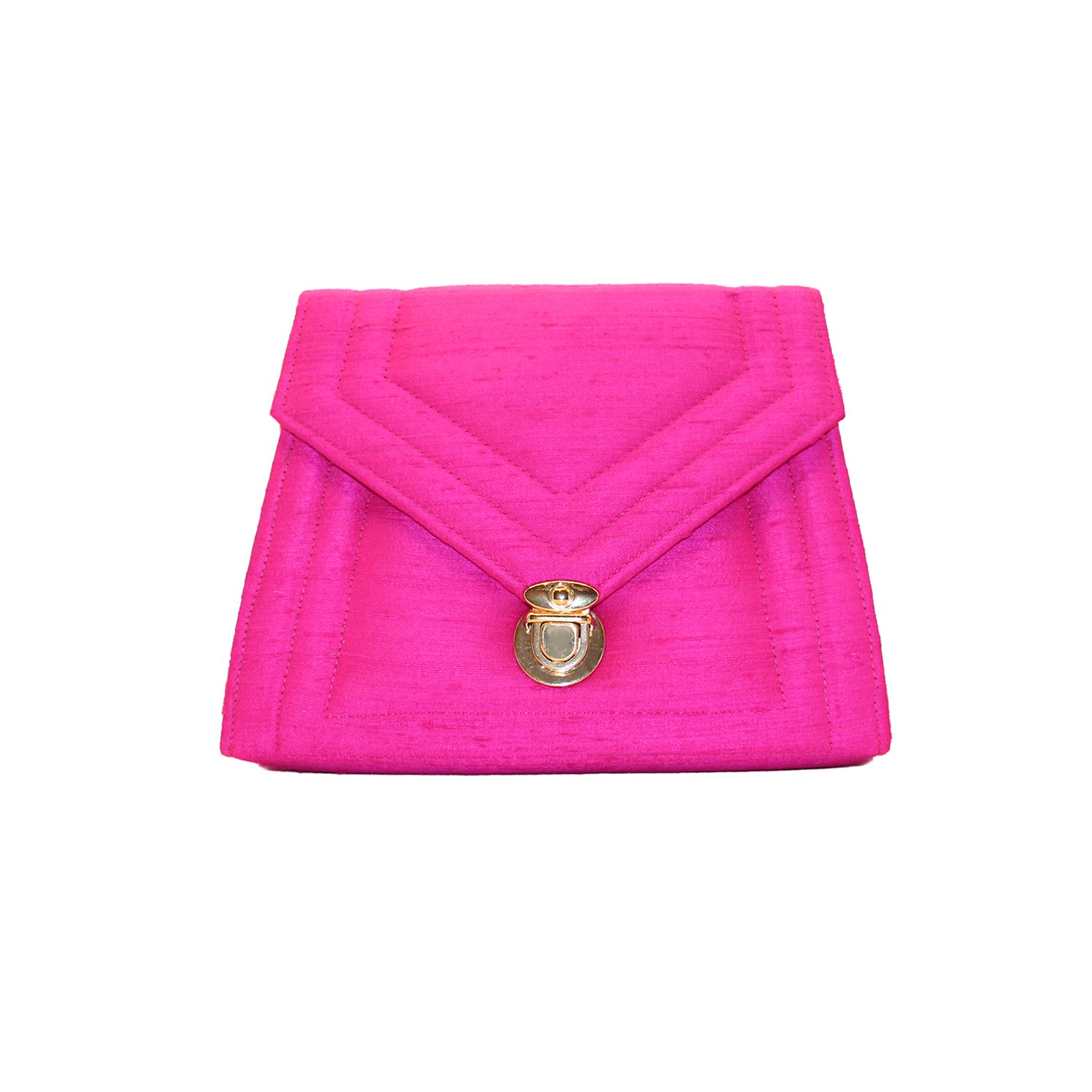 Women’s Pink / Purple Romance In Bloom - Pink Clutch Bag In Raw Silk Richa Sharma