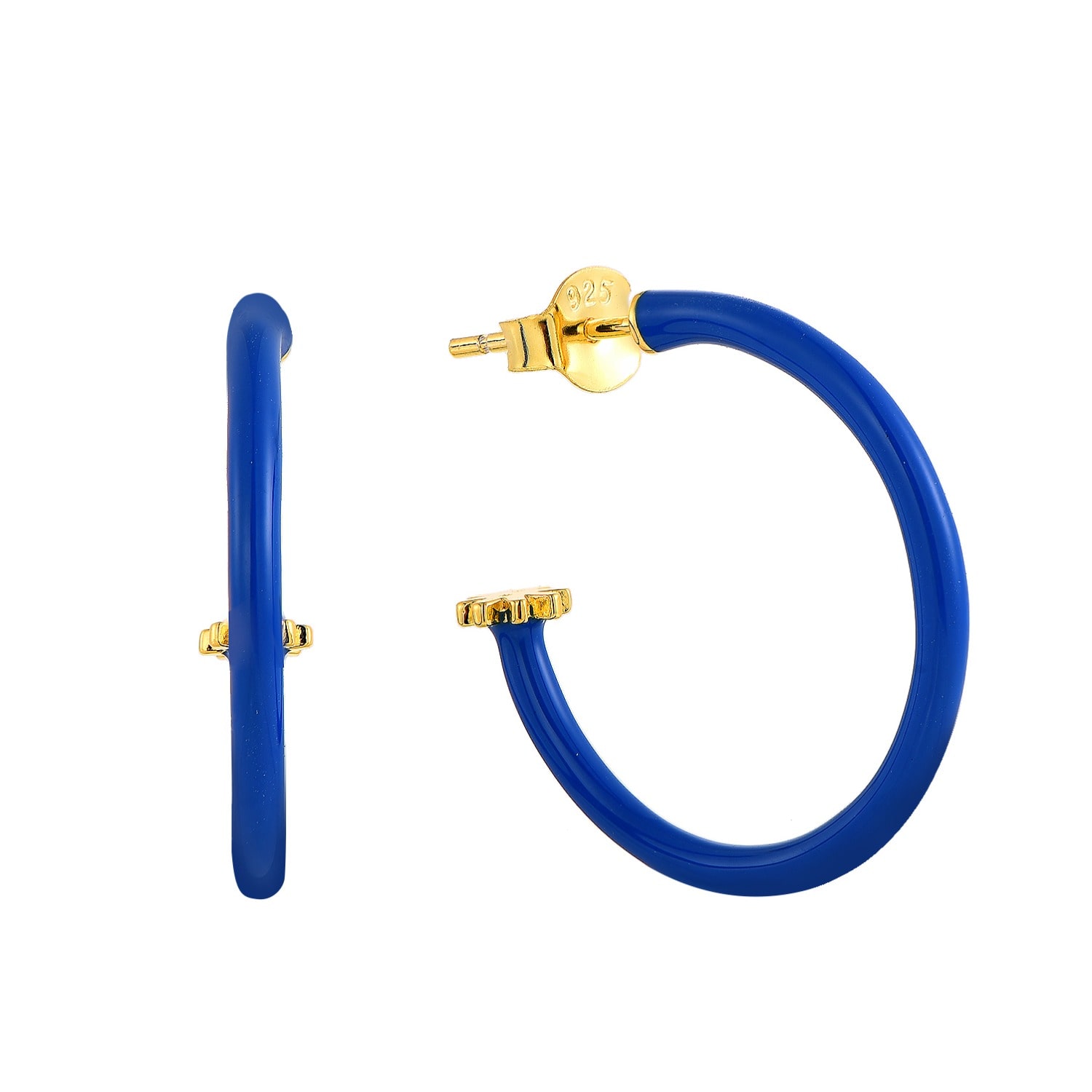 Pinnole Women's Gold Blue Earrings In Brown