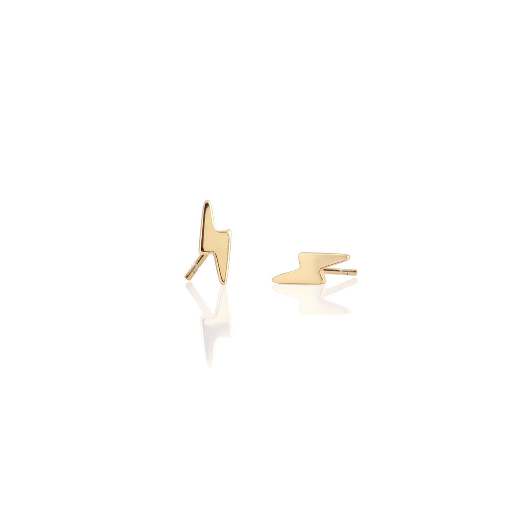 Kris Nations Women's Gold Lightning Bolt Stud Earrings In Gold