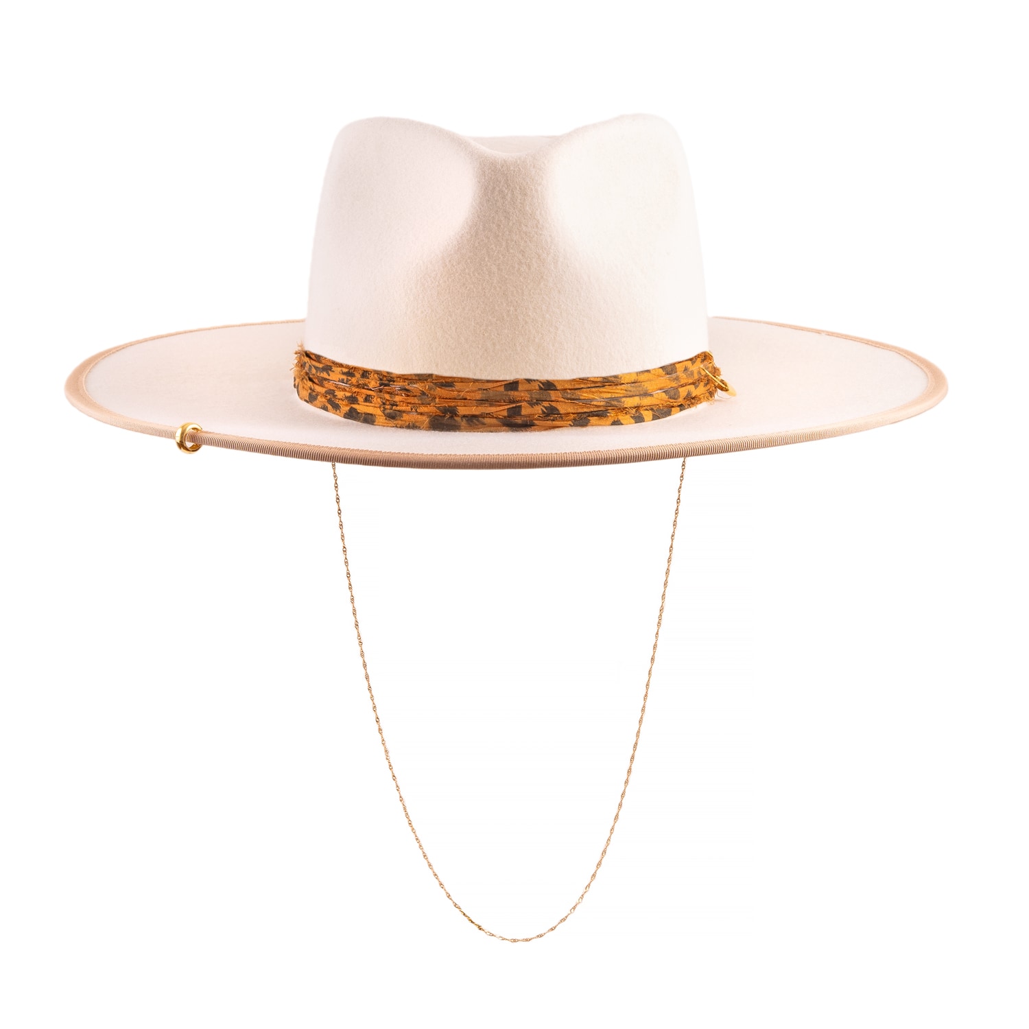 Women’s White Harlyn Leopard Ivory Fedora Hat With Jewellery One Size Shaded the Label