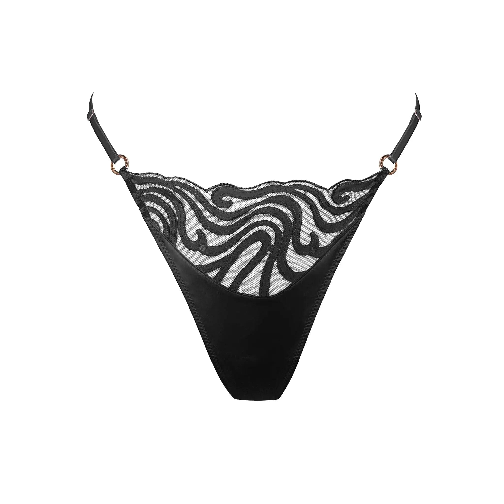 Monique Morin Lingerie Women's Echo Thong Black In Black