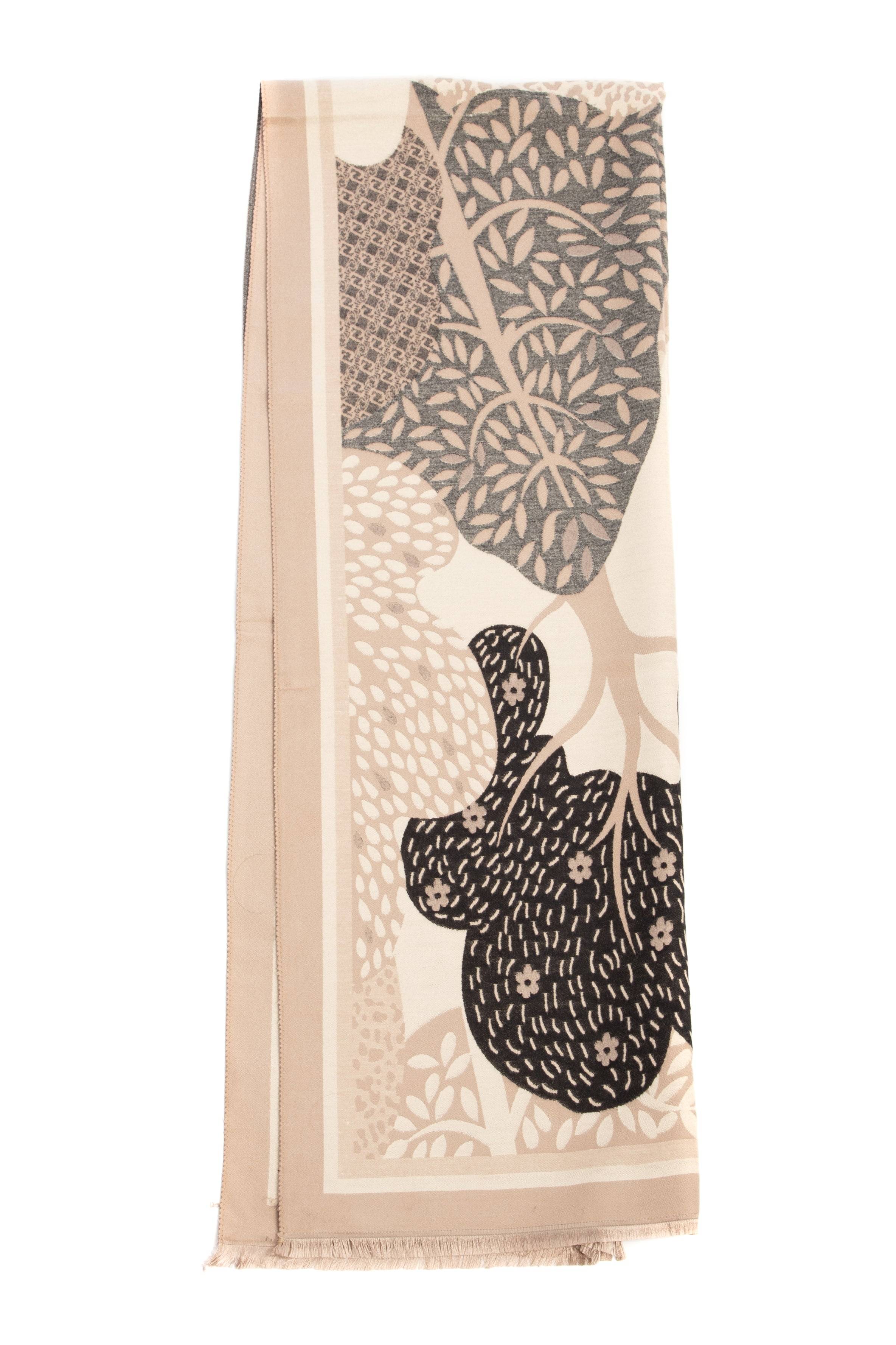 Women&rsquo;s Brown Growing Tree Reversible Scarf | Saachi