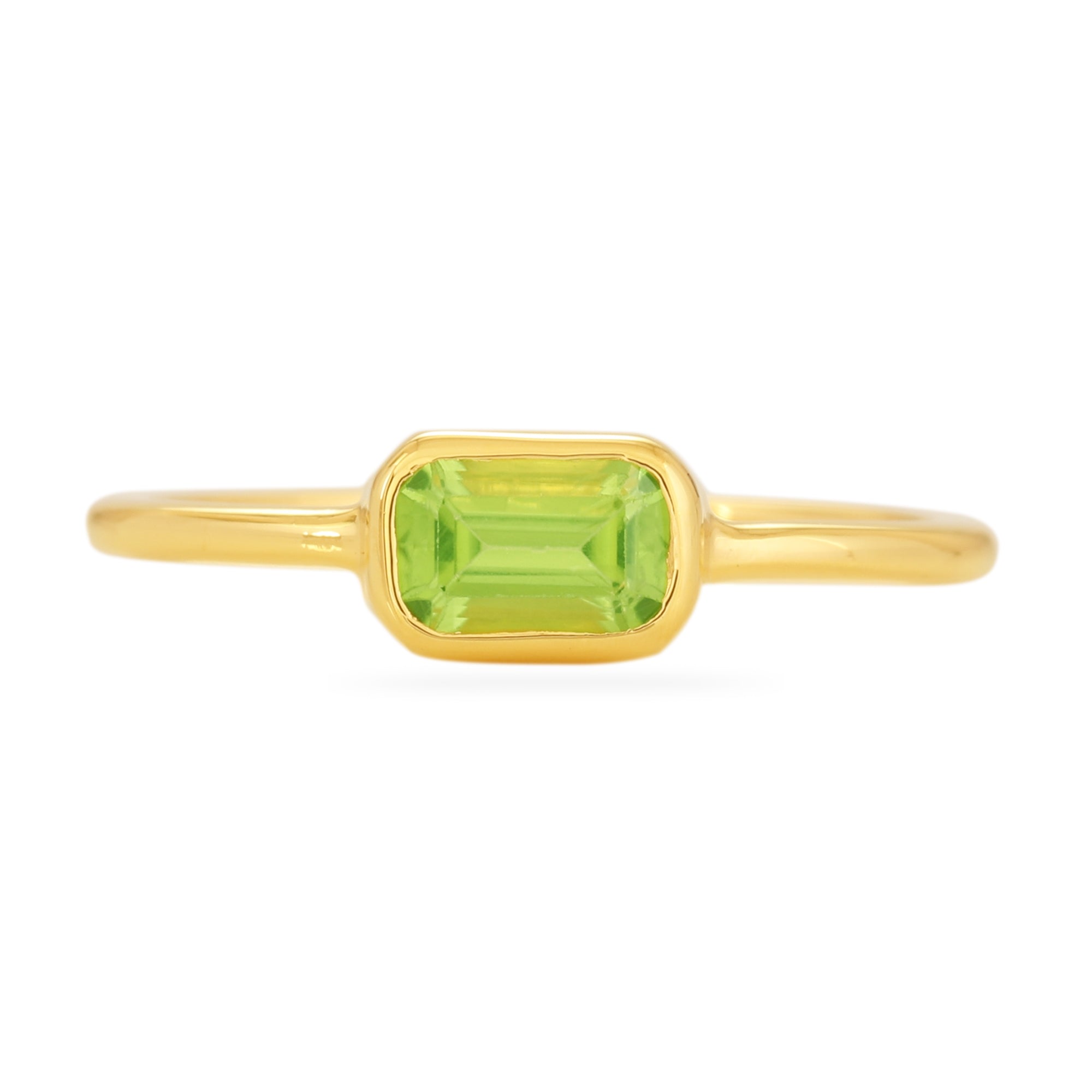 Women’s Peridot Octagon Ring - Gold Karrah Jewellery