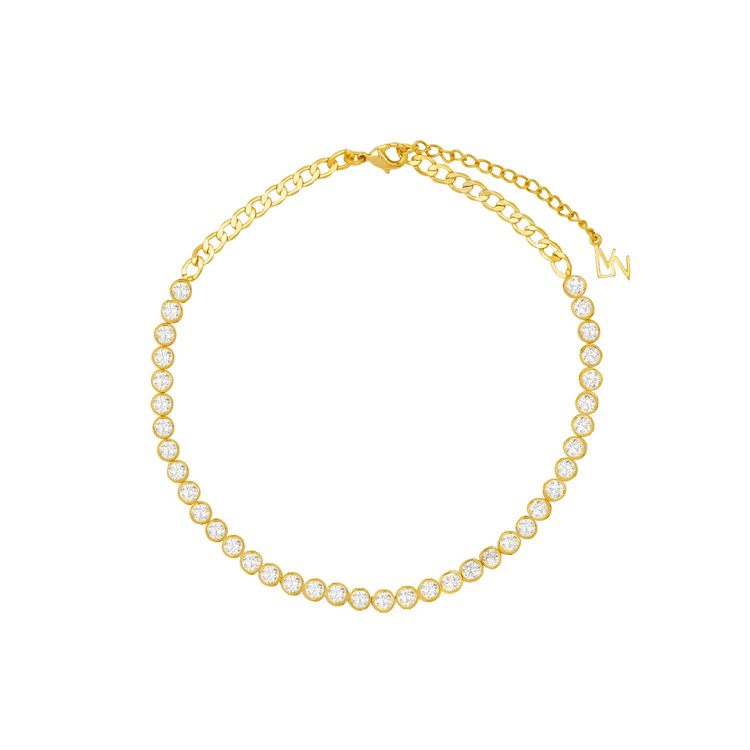 Women’s Gold / White Zirconia Riviere Necklace Lavani Jewels