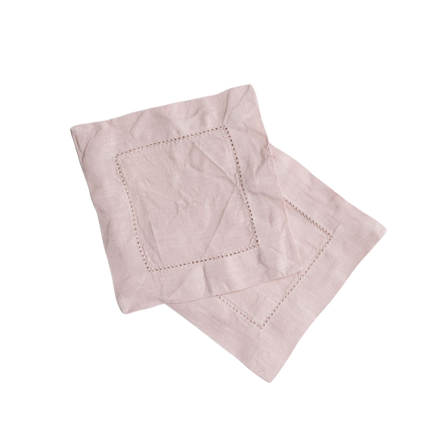 Urban Society Studio Pink Blush Linen Cocktail Napkin Set Of Four In Pink