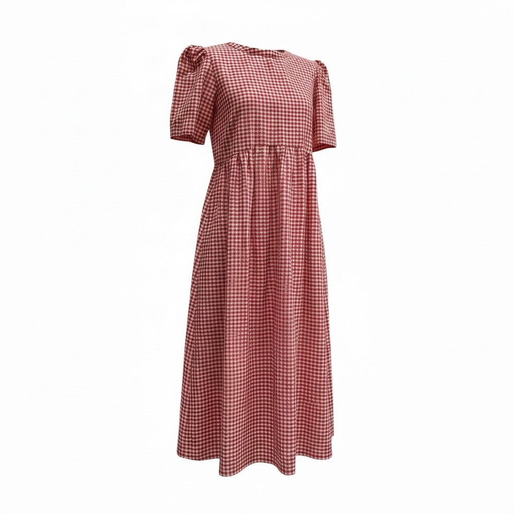 Women's Flora Dress - Red Gingham Cotton | XXL | Beira