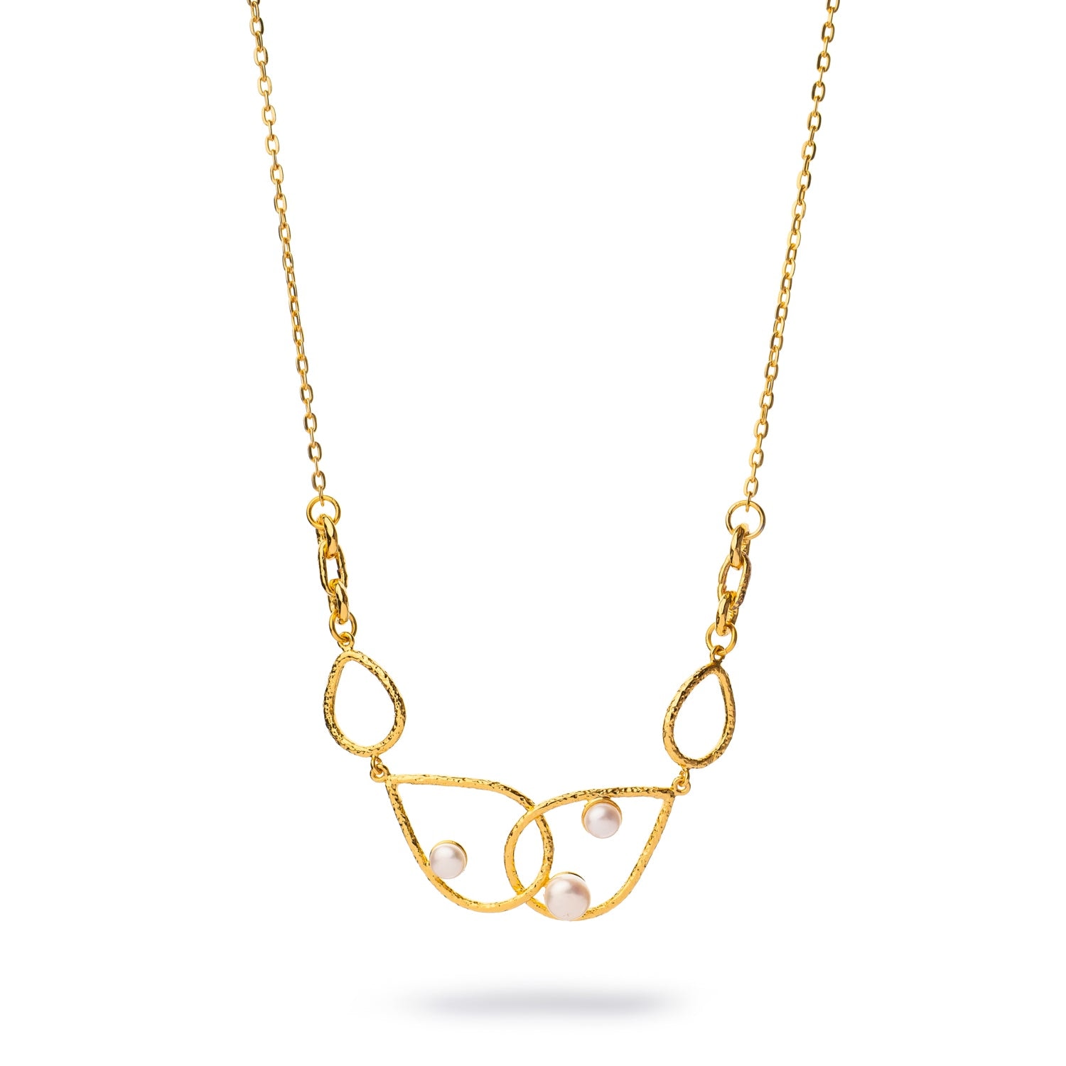 Ebru Jewelry Women's Gold / White Divine Light Pearl Gold Statement Necklace - Gold In Gold