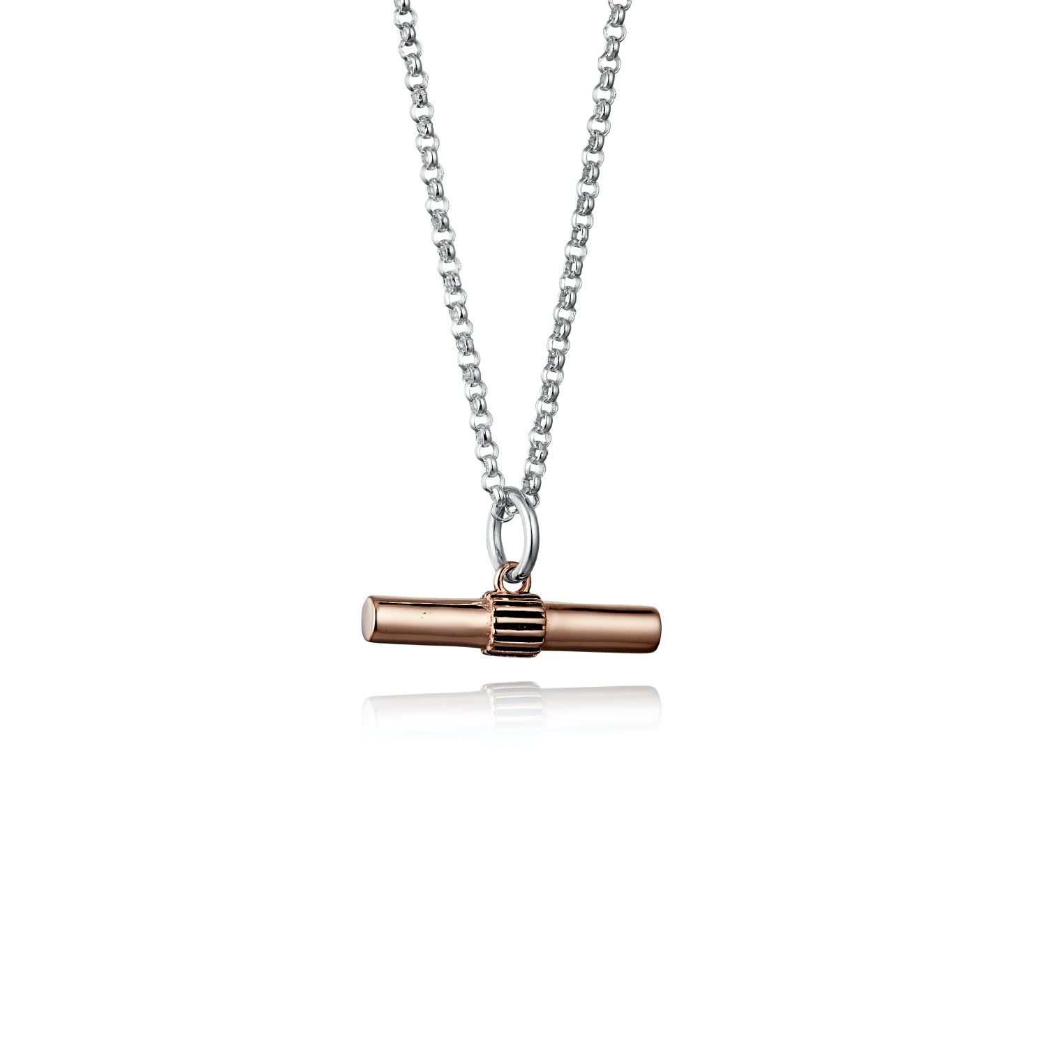 Women’s Silver & Rose Gold Vermeil T Bar Pendant Steff Jewellery