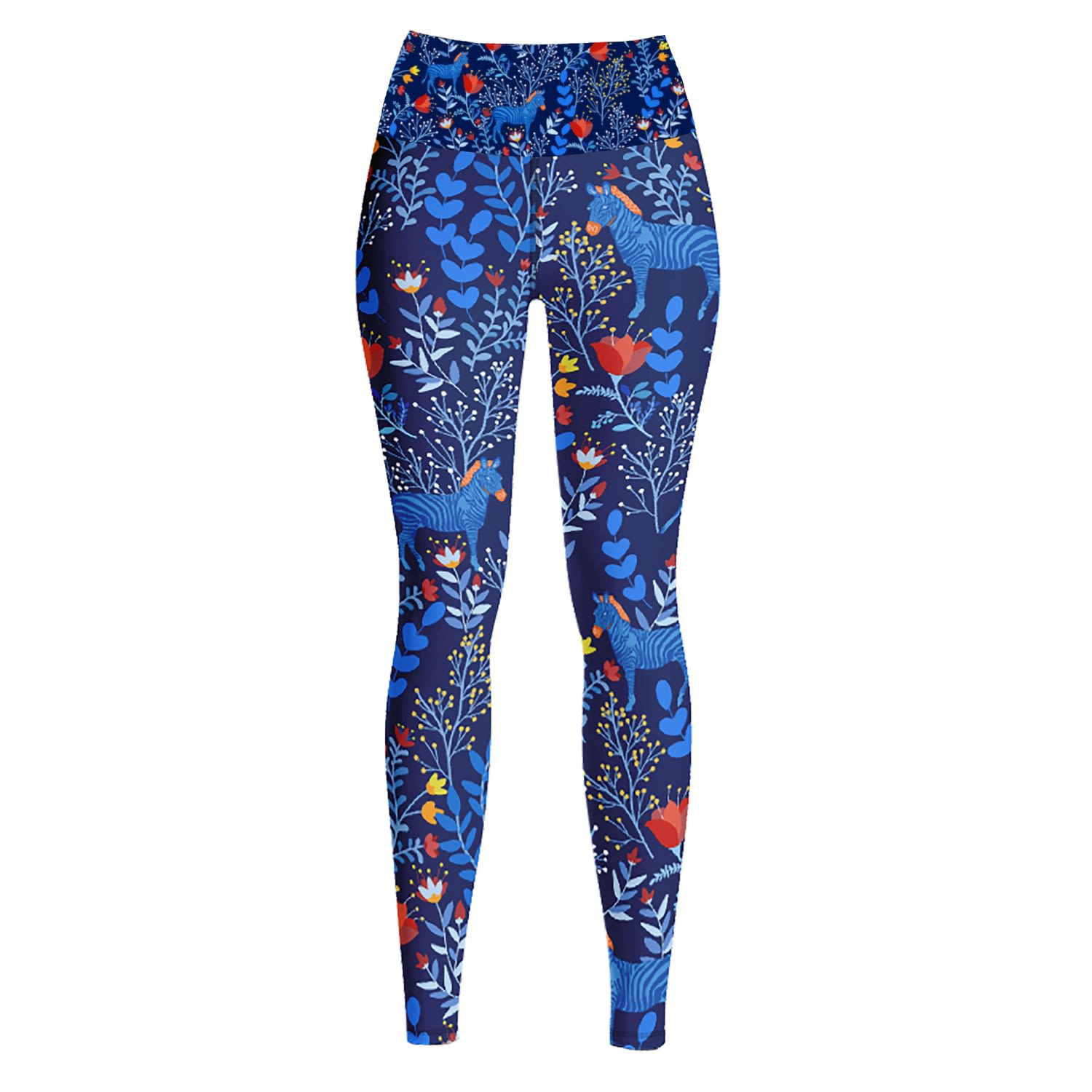 Jessie Zhao New York High Waist Yoga Leggings In Zebra In Blue