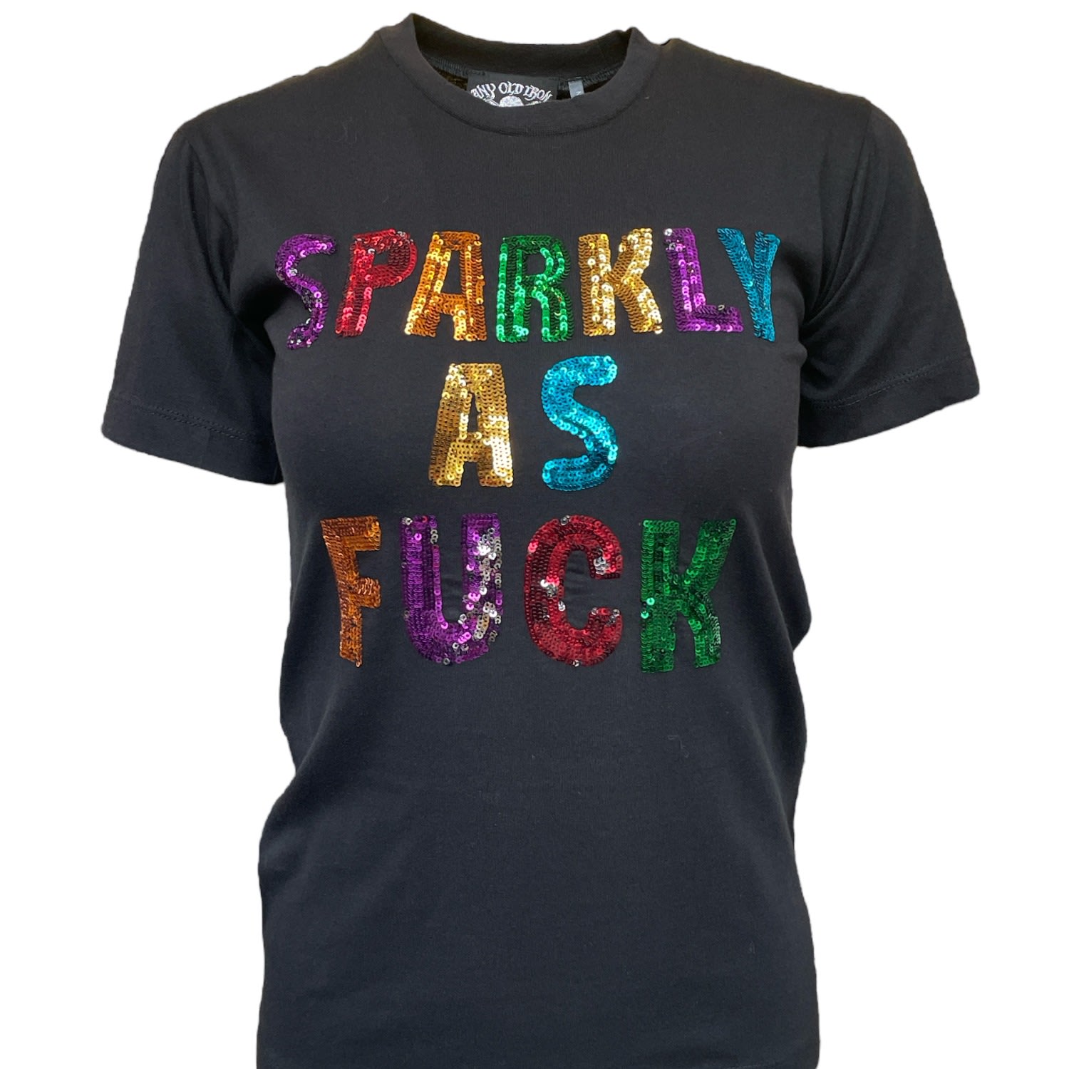 Any Old Iron Women's  Sparkly As Fuck T-shirt In Black