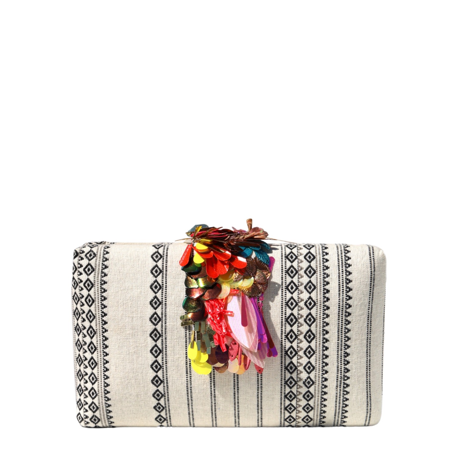 Women’s White / Black Sahara Pinata Clutch Simitri