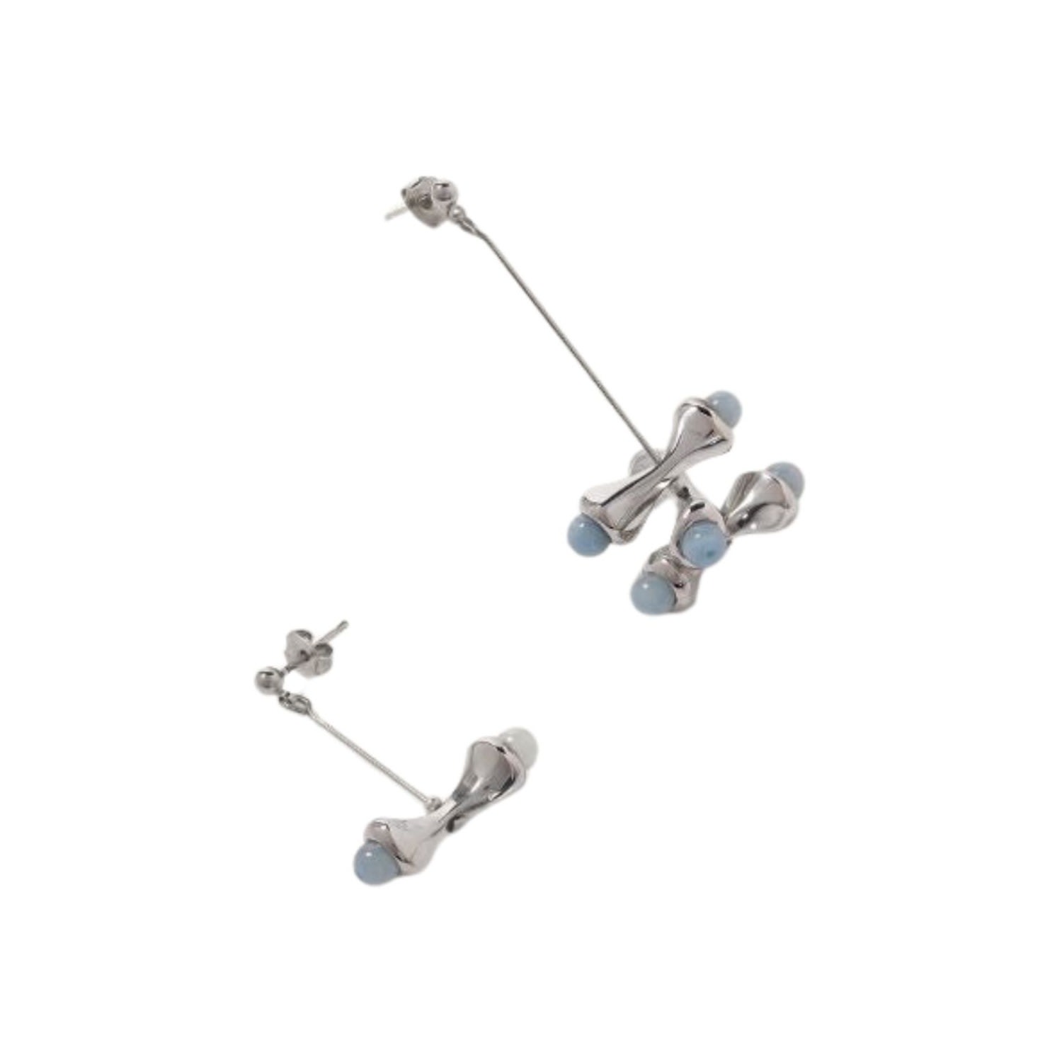 Tami&tami Women's Ten Sixty Four Studio Body Ten Drop Silver Earrings