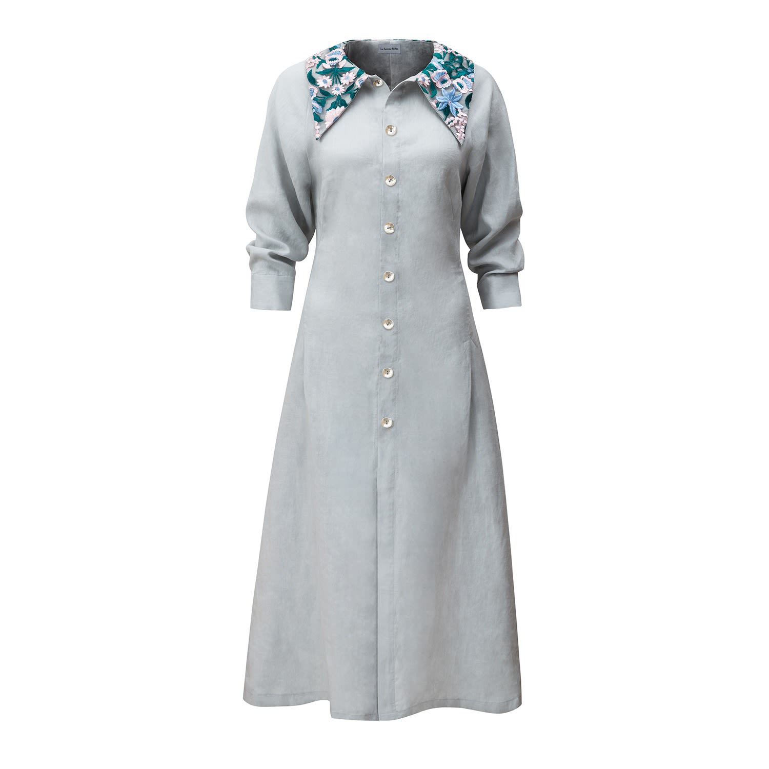 Women’s Grey Linen Shirt Dress S/M La Femme Mimi