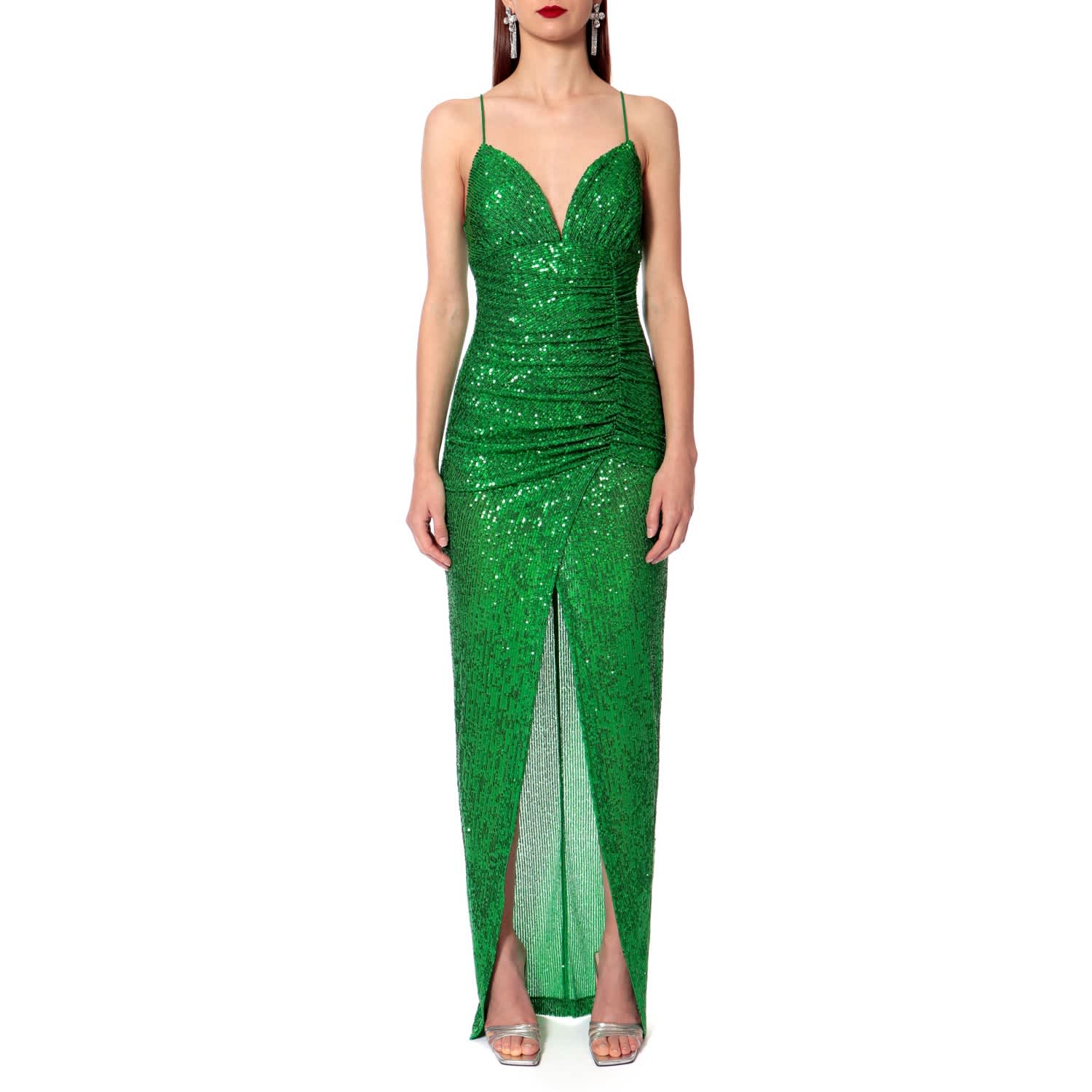 My shawty⭐︎ shiny frill dress green SHINY FRILL DRESS – My shawty
