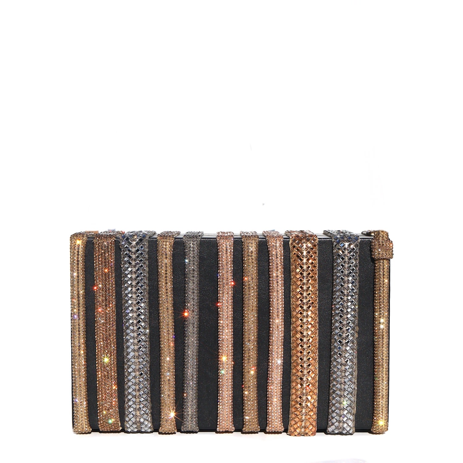 Simitri Women's Gold / Black / Silver Etoile Clutch In Multi