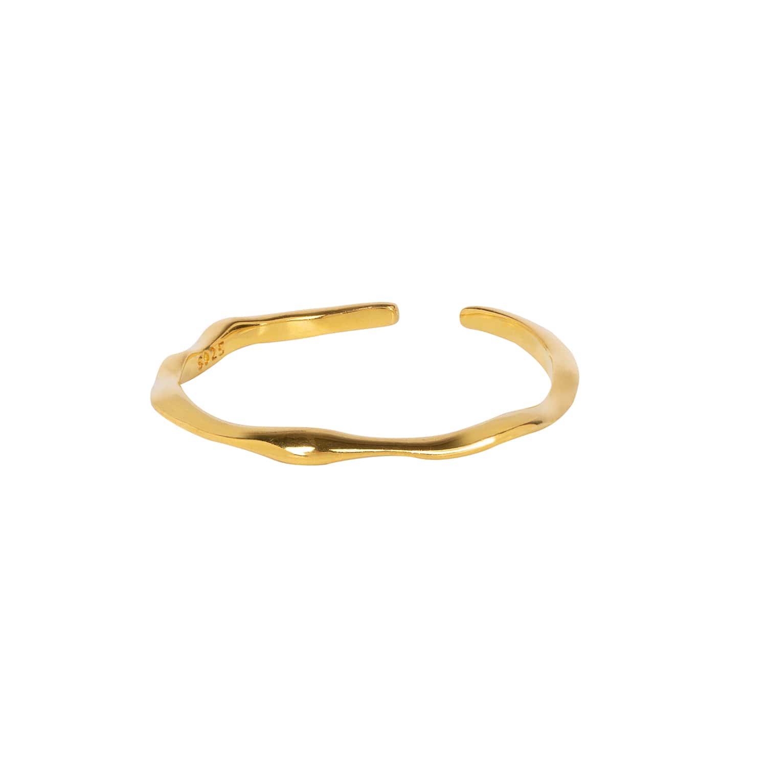 Women’s Bamboo Gold Stacking Ring - Size Adjustable Amadeus