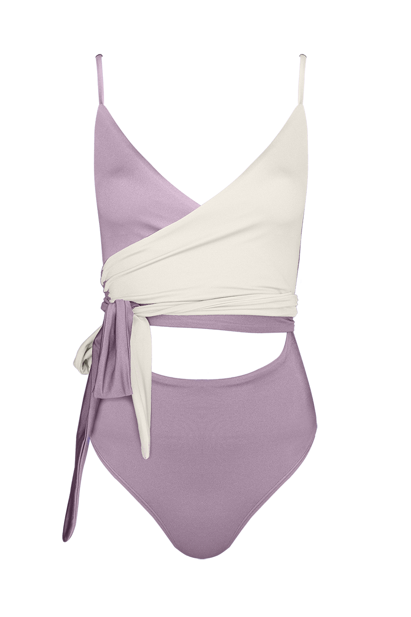 Women’s Pink / Purple Solana Wrap Swimsuit Extra Small Movom