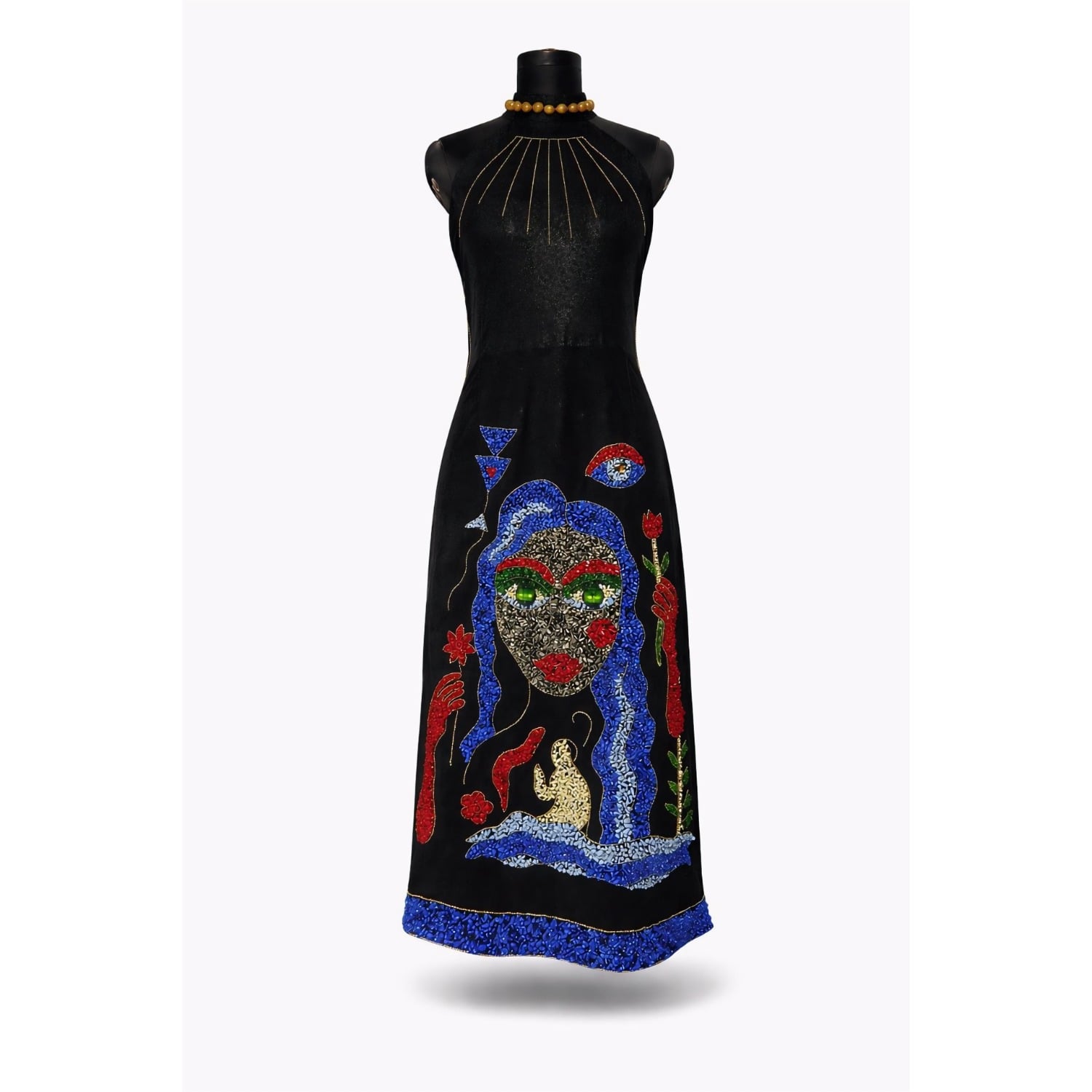 Women's Black Luxury Artwear Gown Two | S/M | Zastastudio