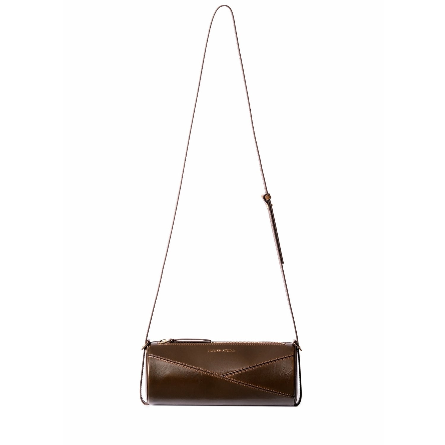 Owlish Studio Women's Reef Pull-up Vegan Leather Cylinder Bag - Olive Brown In Brown