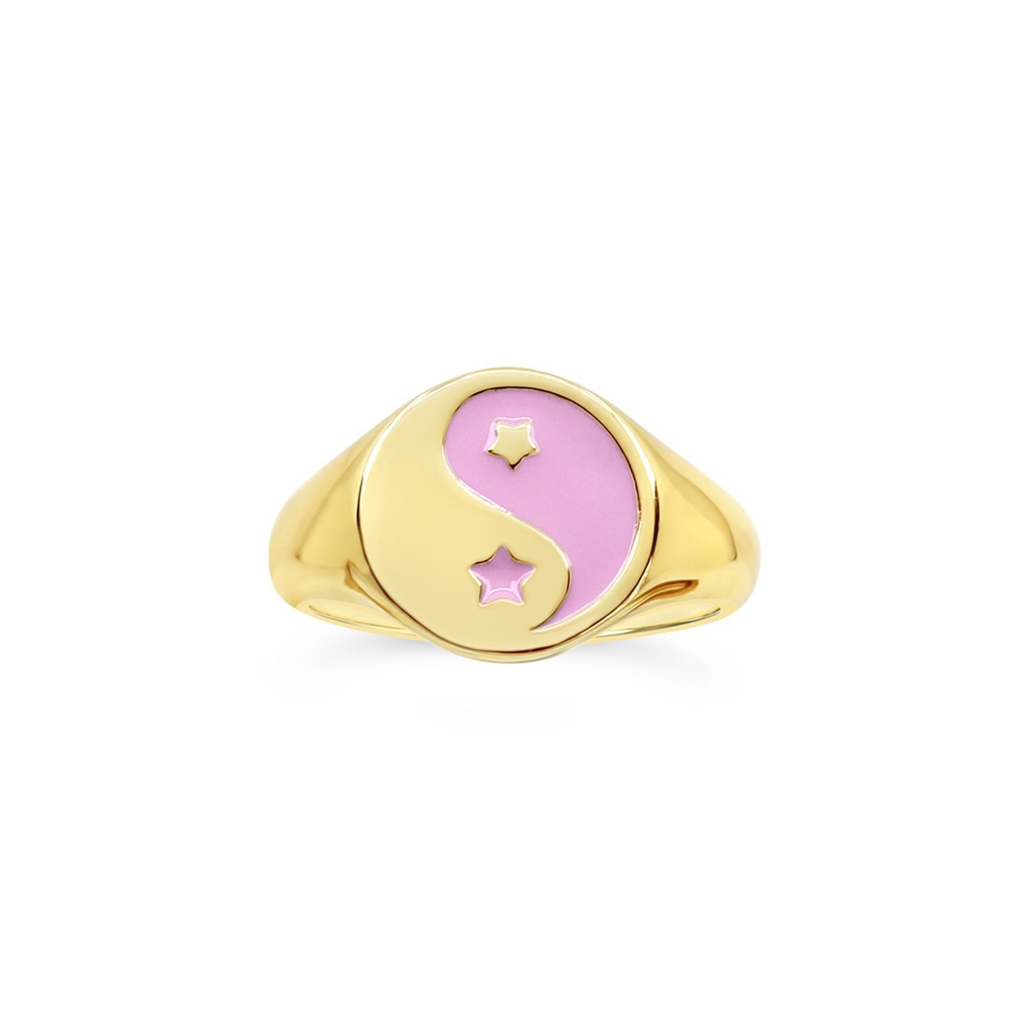 Women’s 18K Gold Vermeil Pink Yin Yang Ring Lucky Eleven