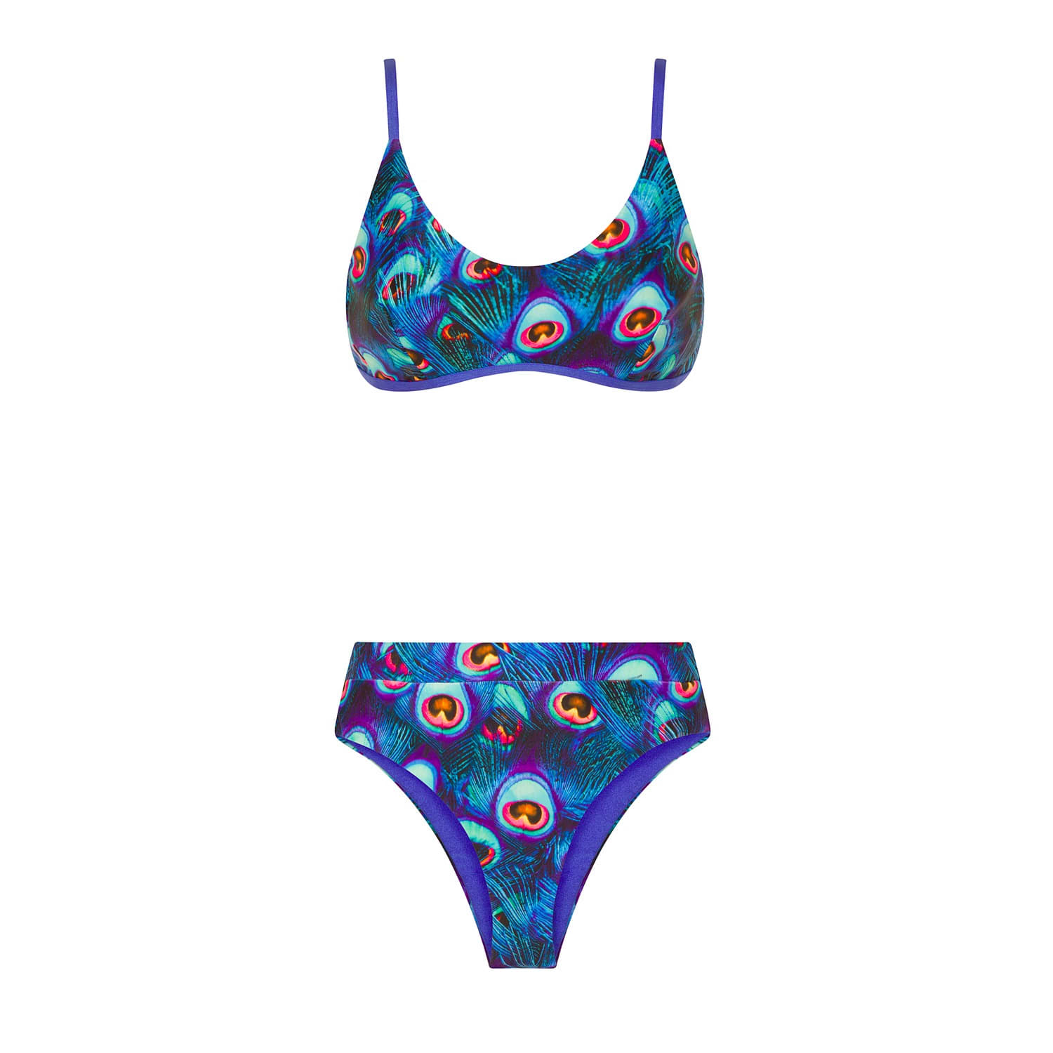 peacock print bikini