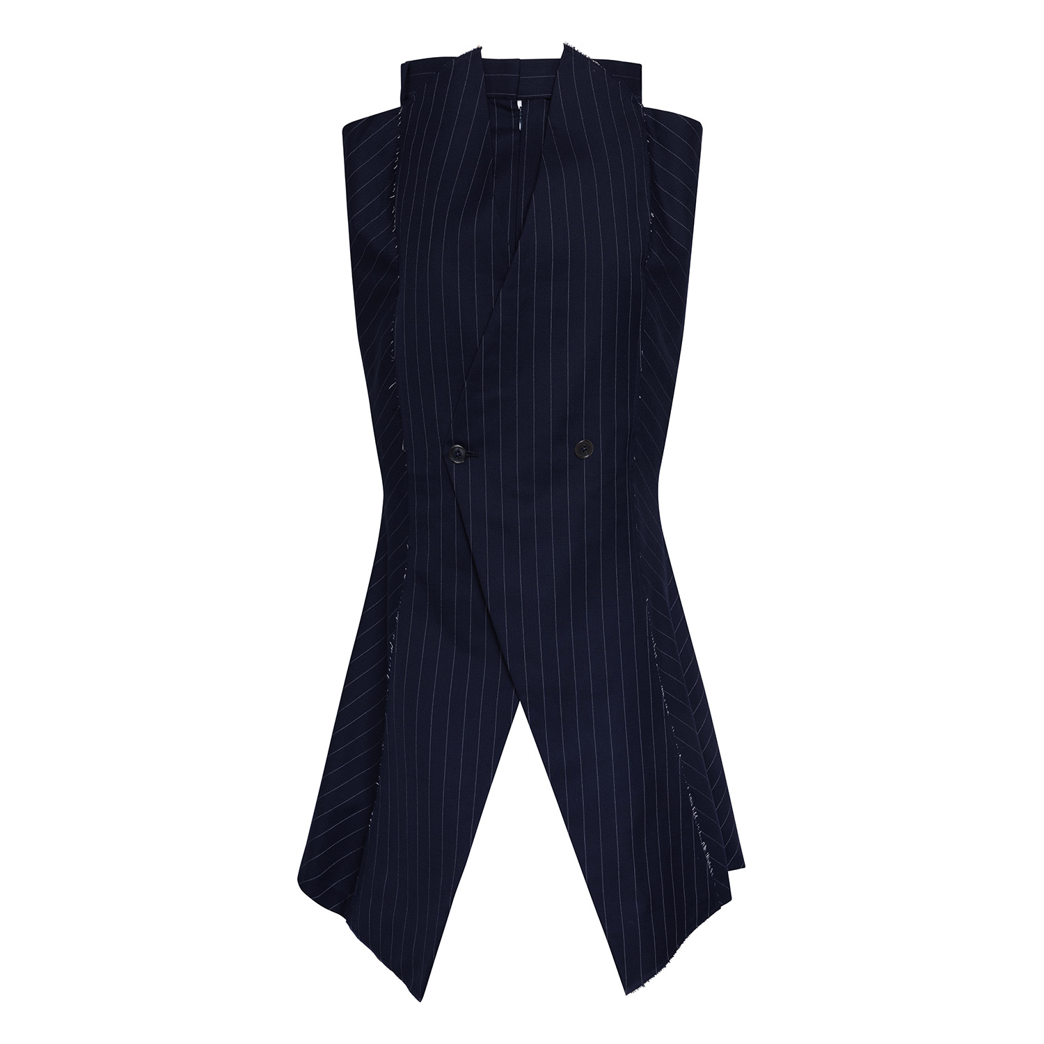 Aya Design Women's Black Optimise Long Gilet In Blue