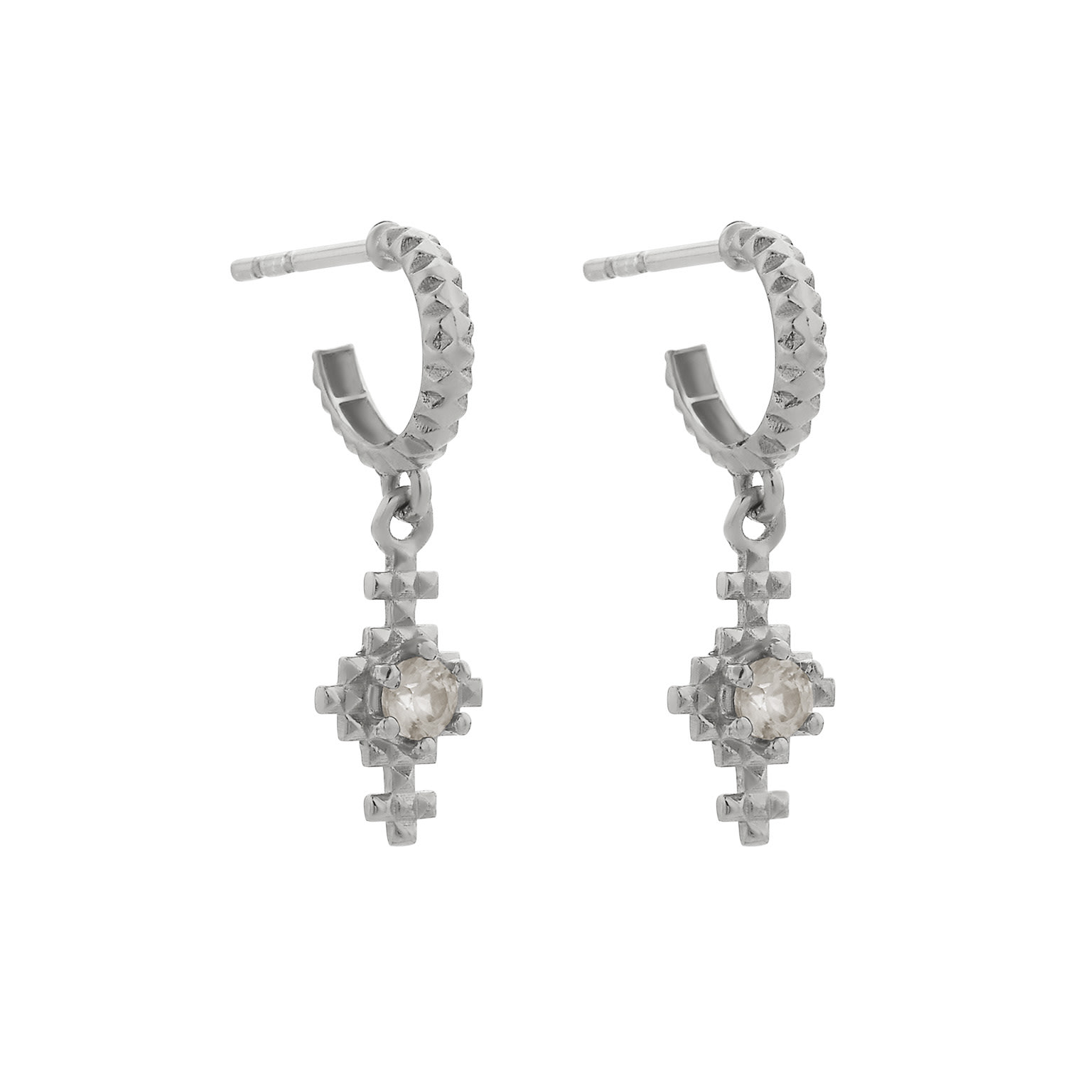 Zoe And Morgan Women's Indie Hoop Earrings Silver