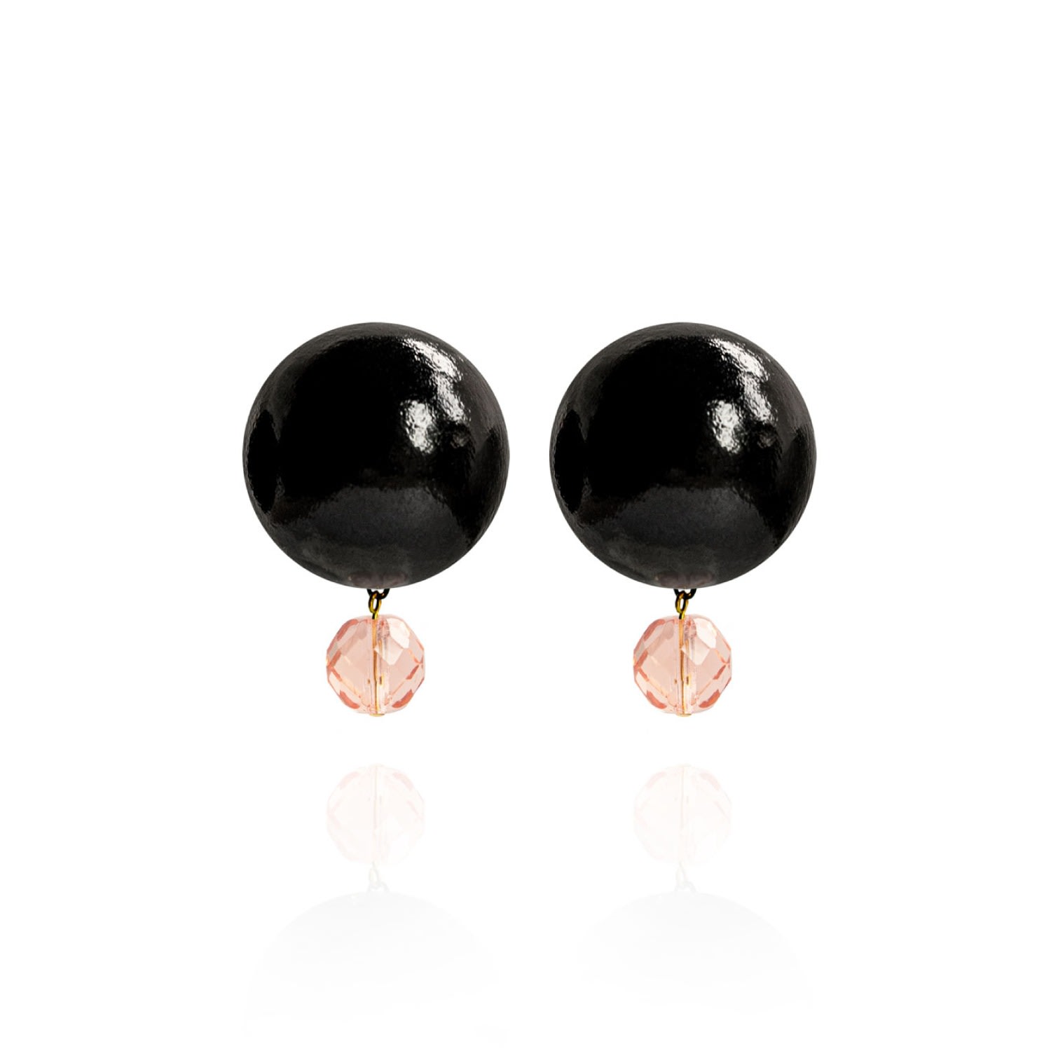 Women’s Rose Gold / Black Luna Earrings In Cranberry Eclipse Saule Label