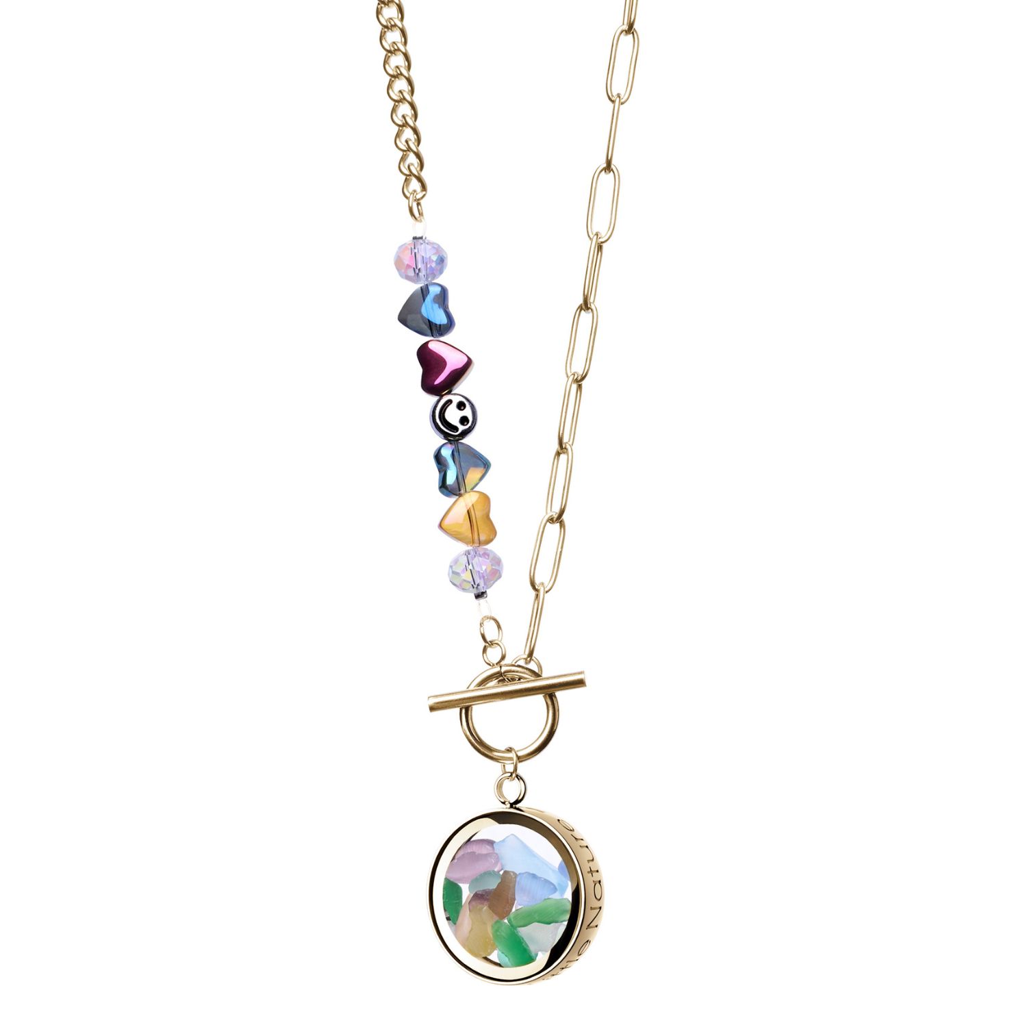 My Little Nature Women's Colorful Tourmaline Necklace With Beaded Gold Plated Chain – Handcrafted Gemstone Jewellery 
