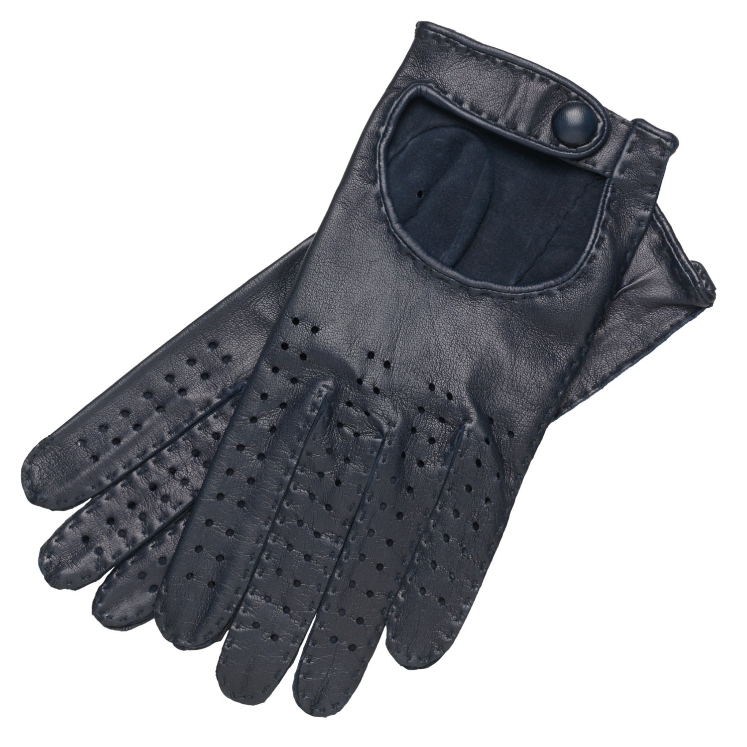 1861 Glove Manufactory Monza - Nappa Leather Driving Gloves For Men Blue Navy In Blue