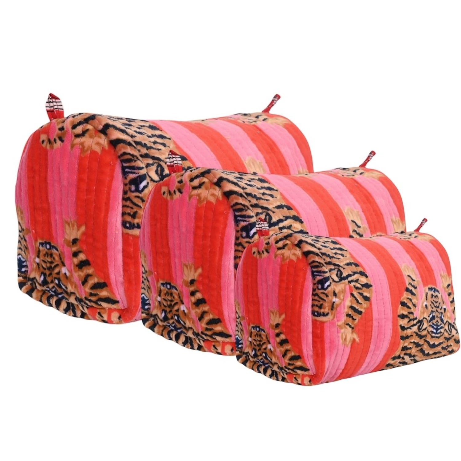 Conscious Yoga Collective Pink / Purple The Velvet Tibetan Tiger Three Piece Travel Set In Pink And Orange
