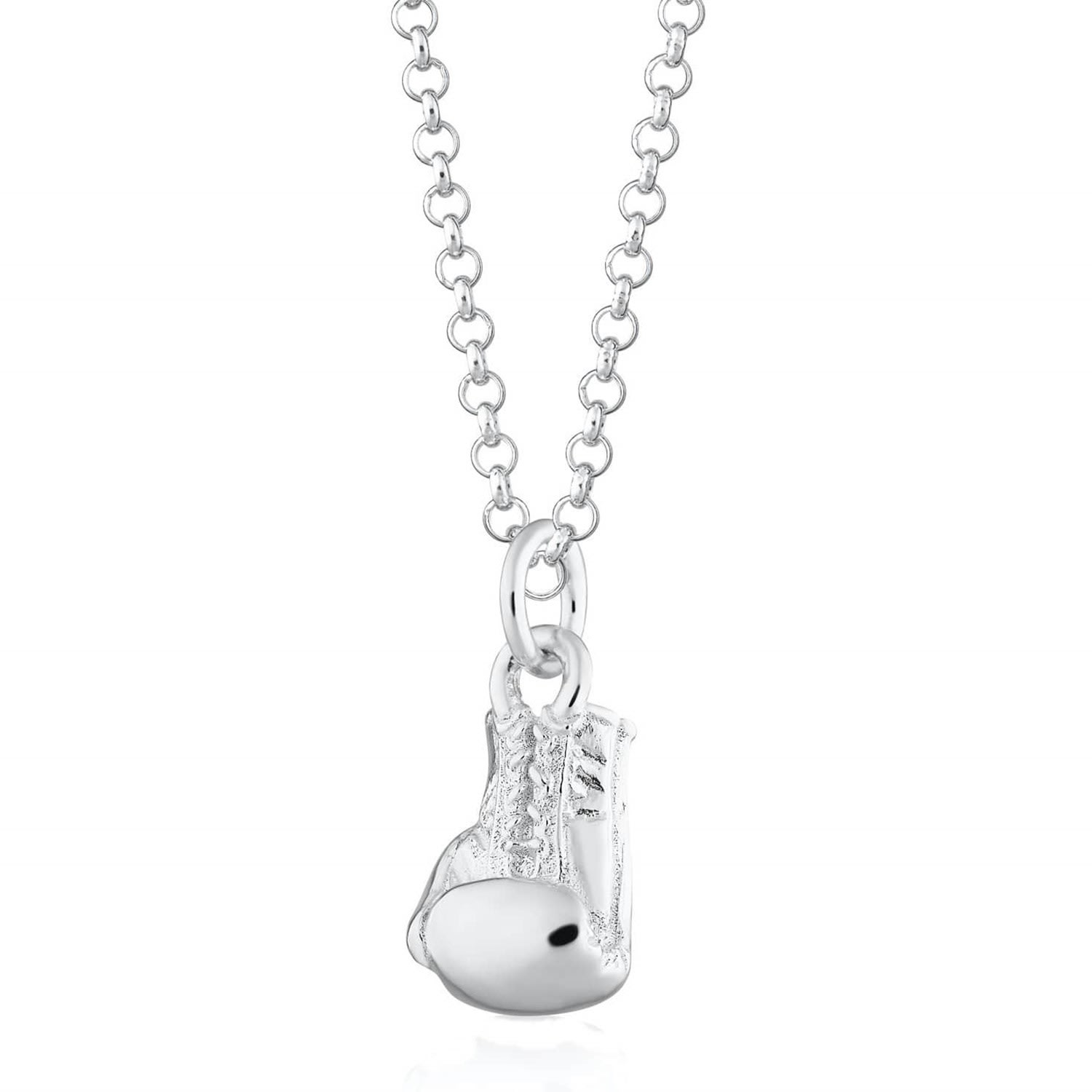 Scream Pretty Women's Silver Boxing Glove Charm Necklace In Metallic