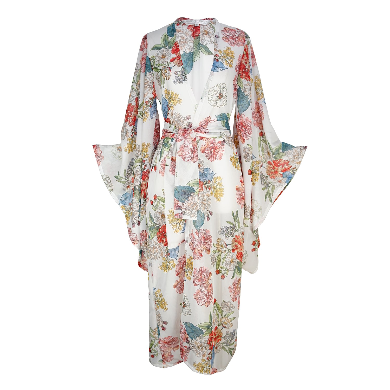 Jennafer Grace Women's Tea Rose Kimono In Orange