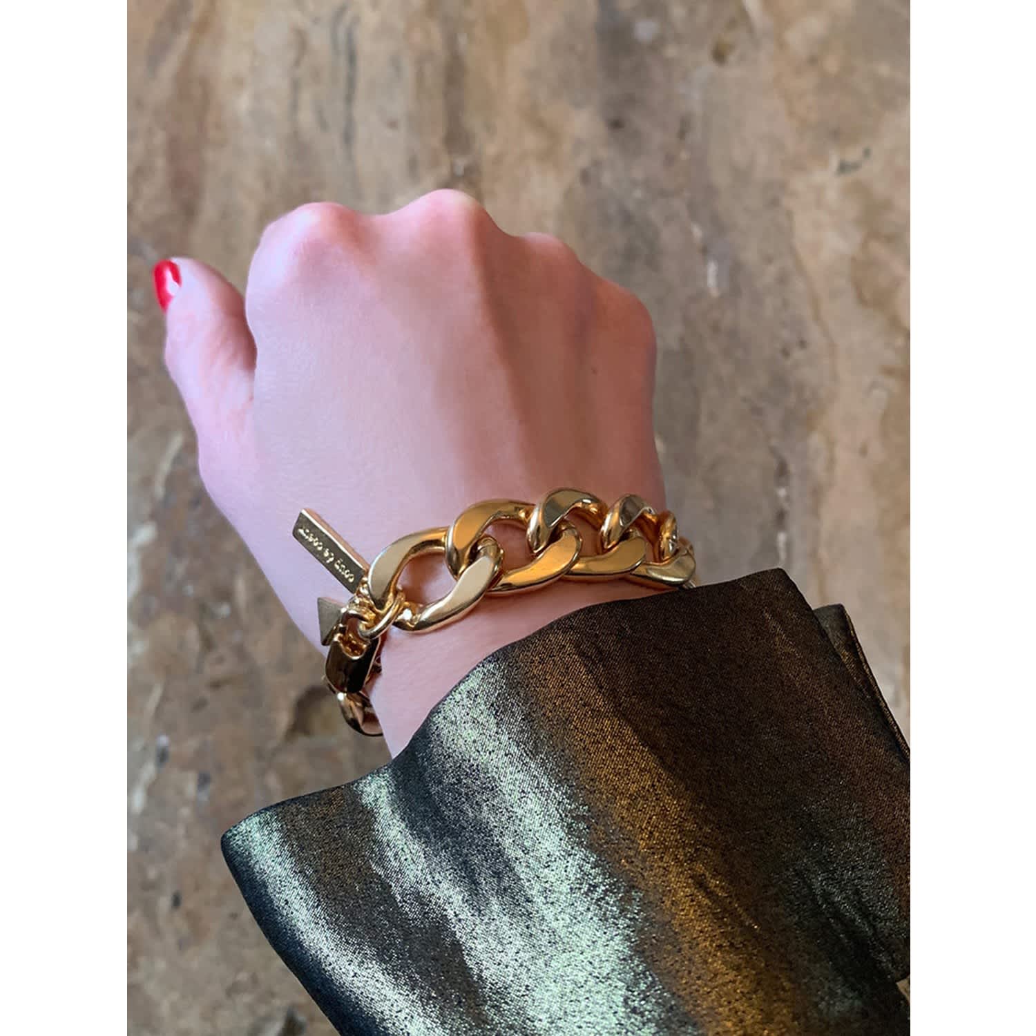 Gold Chunky Chain Bracelet Coup De Coeur London Wolf Badger