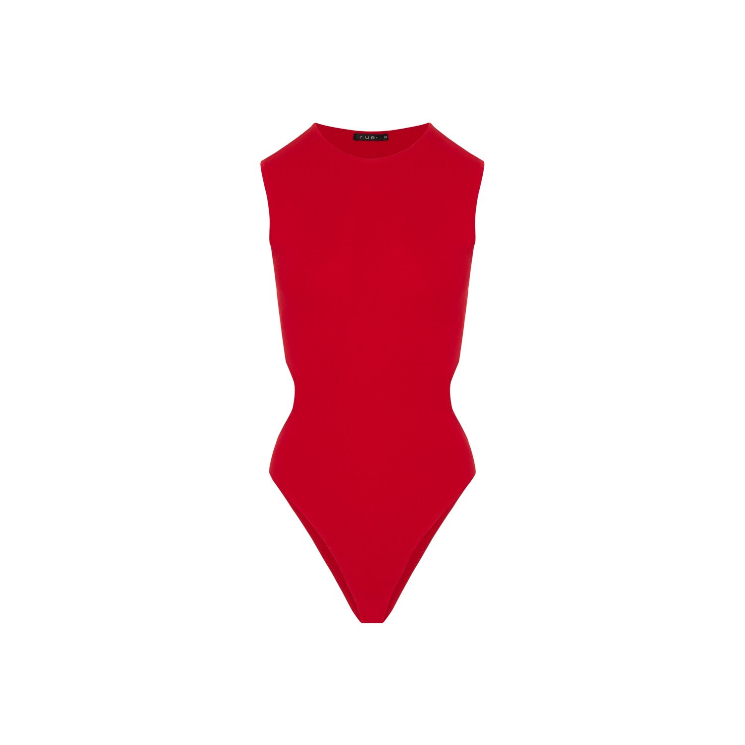 Rue Les Createurs Women's Back-deep Detailed Red Knit Bodysuit In Red