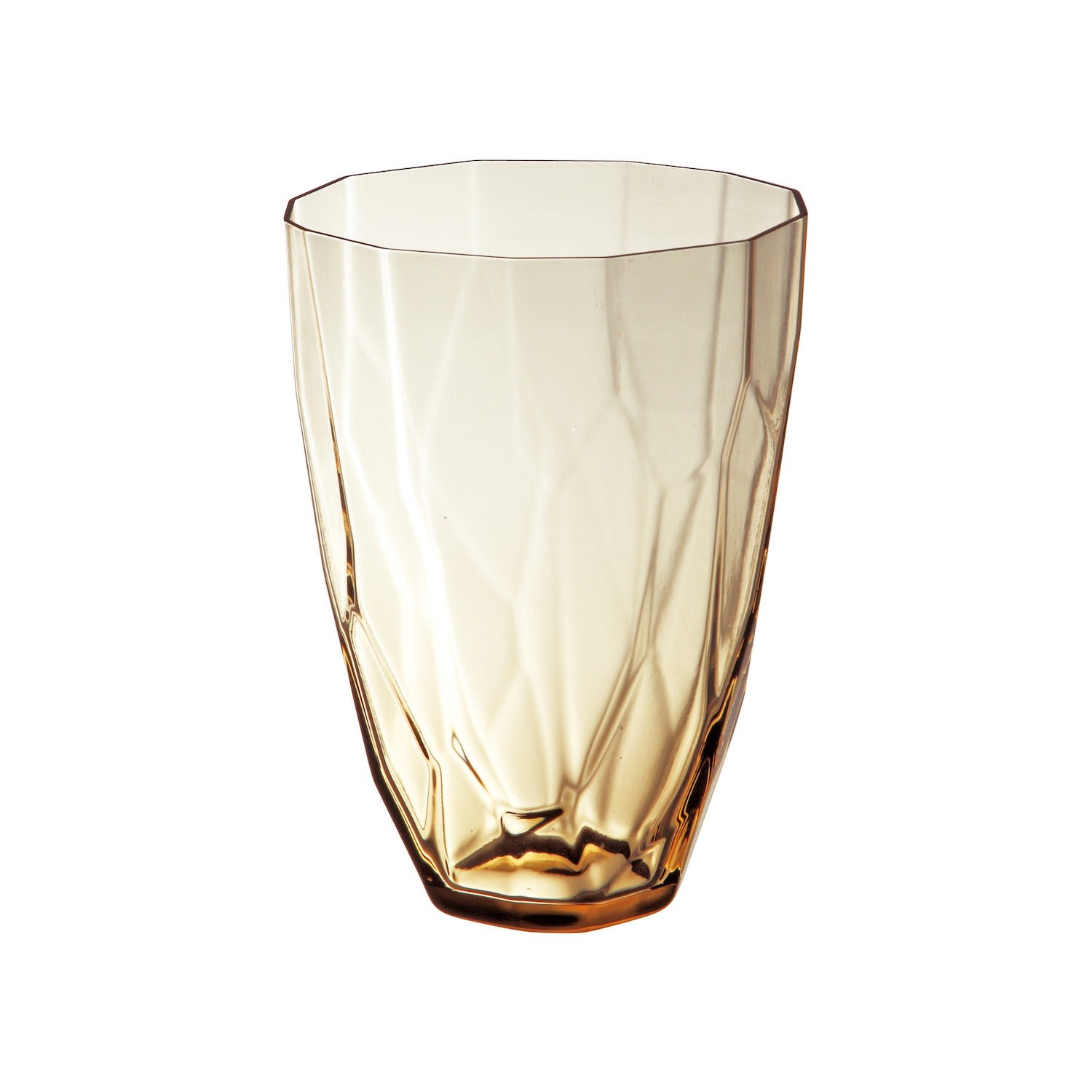 Ginette Faceted Glass Tumbler - Brown Sghr Sugahara