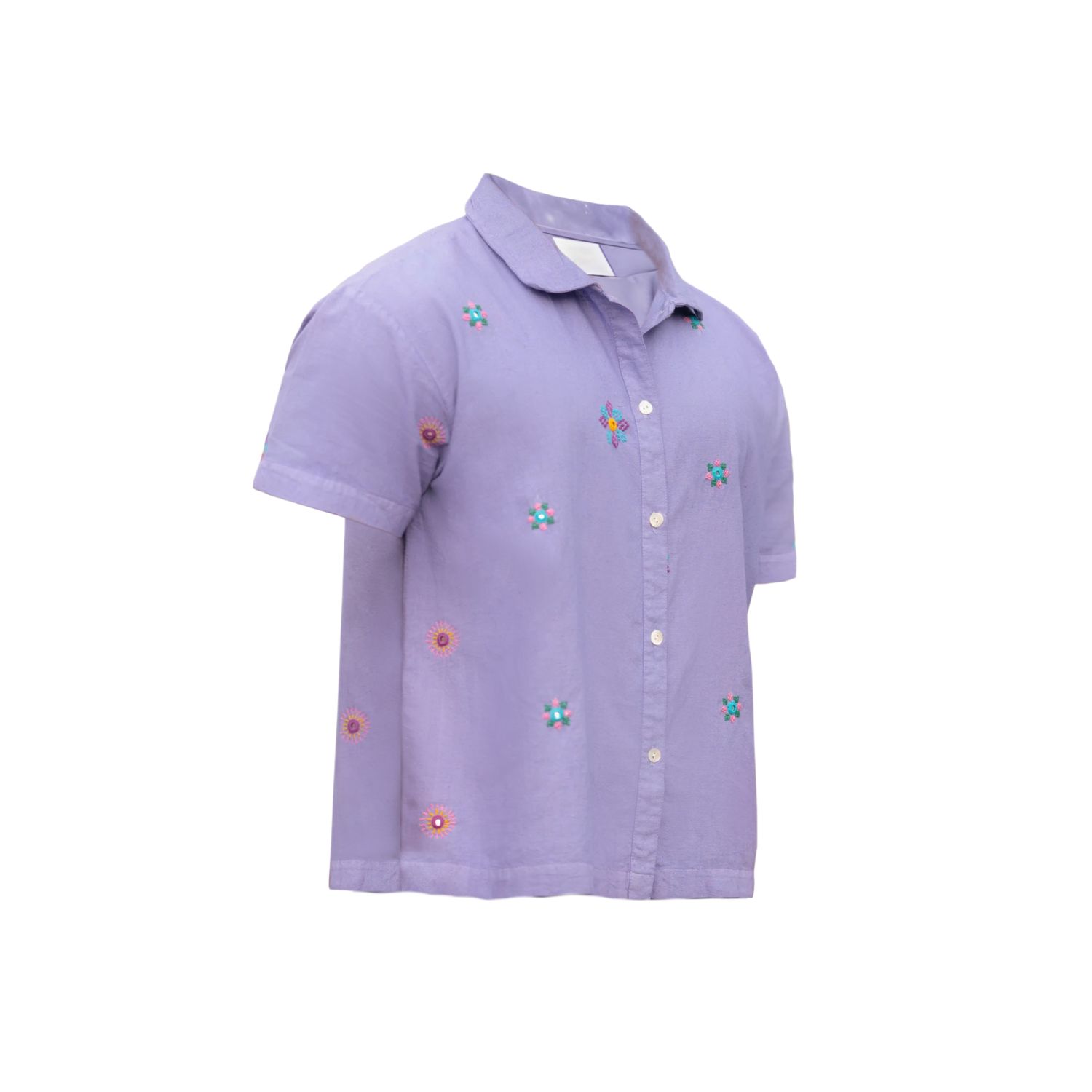 Women&rsquo;s Blue Alankara Hand Embroidered Half Sleeve | Extra Small | Tega Collective