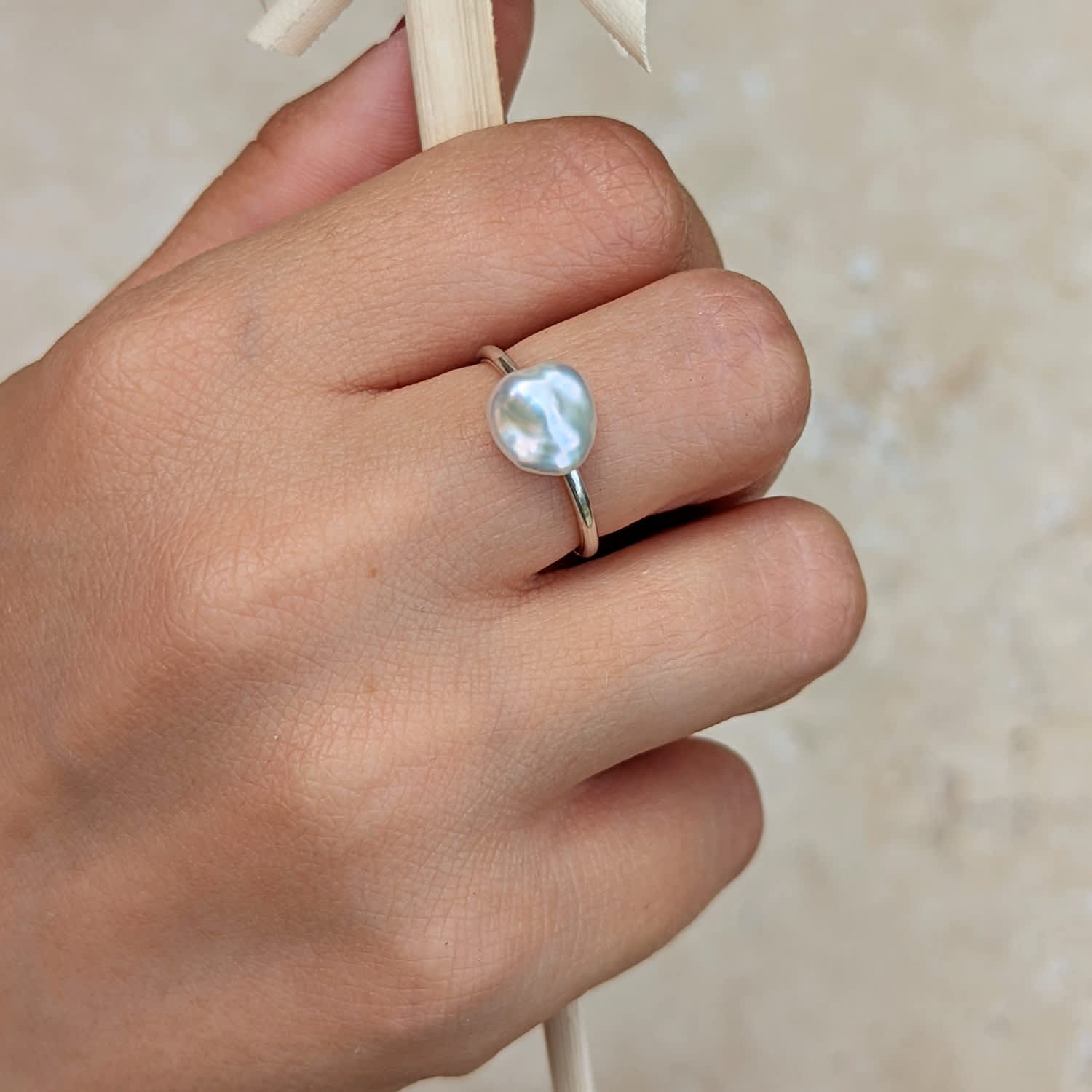 Silver Baroque Pearl Ring | Kiri & Belle | Wolf & Badger